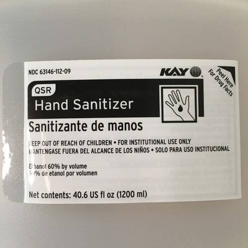 QSR Hand Sanitizer (solution) Kay Chemical Company product