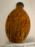 Chinese Wood or Bamboo Carved Snuff Bottle