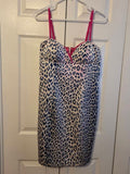Cheetah Print Shelf Bra Satin Dress — Size 8