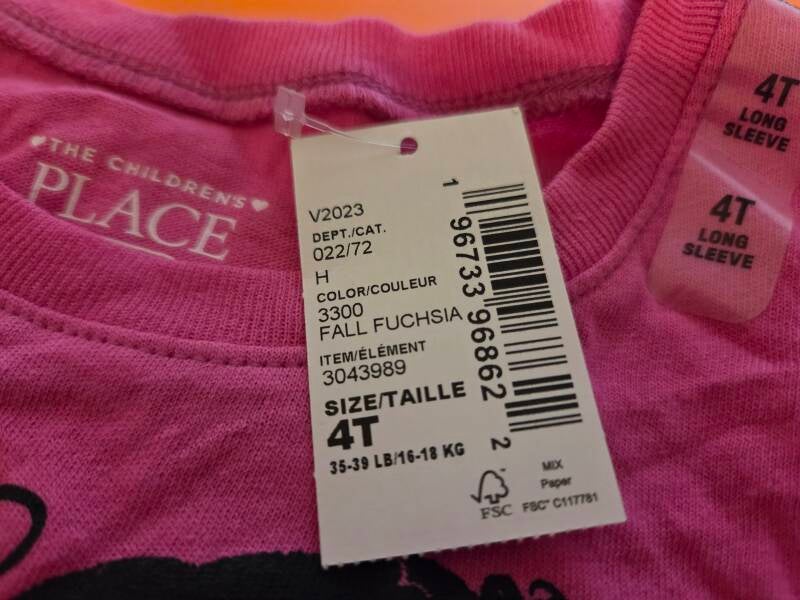 Children place Girls Love Your Hair Graphic Tee - Fall Fuchsia size 4T   NWT