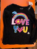 Toddler Girls 'Love You' Graphic Tee — Black, Size 4T NWT