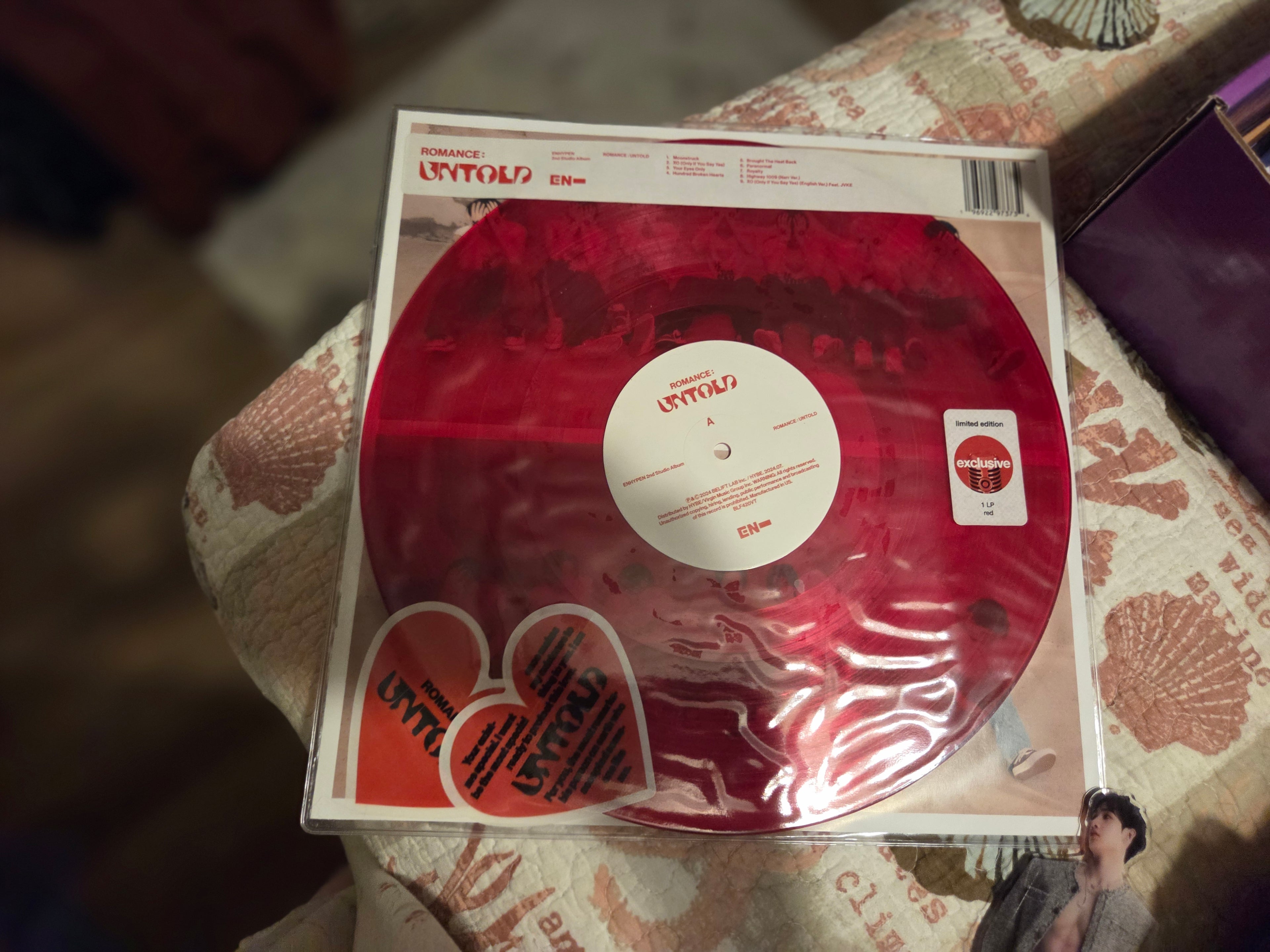 New ENHYPEN Romance: Untold LP  Exclusive Limited Edition Red Vinyl K-Pop 2024