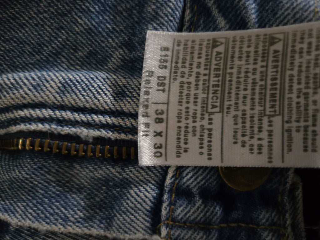 Carhartt Fleece-Lined Blue Denim Jeans — 38x30