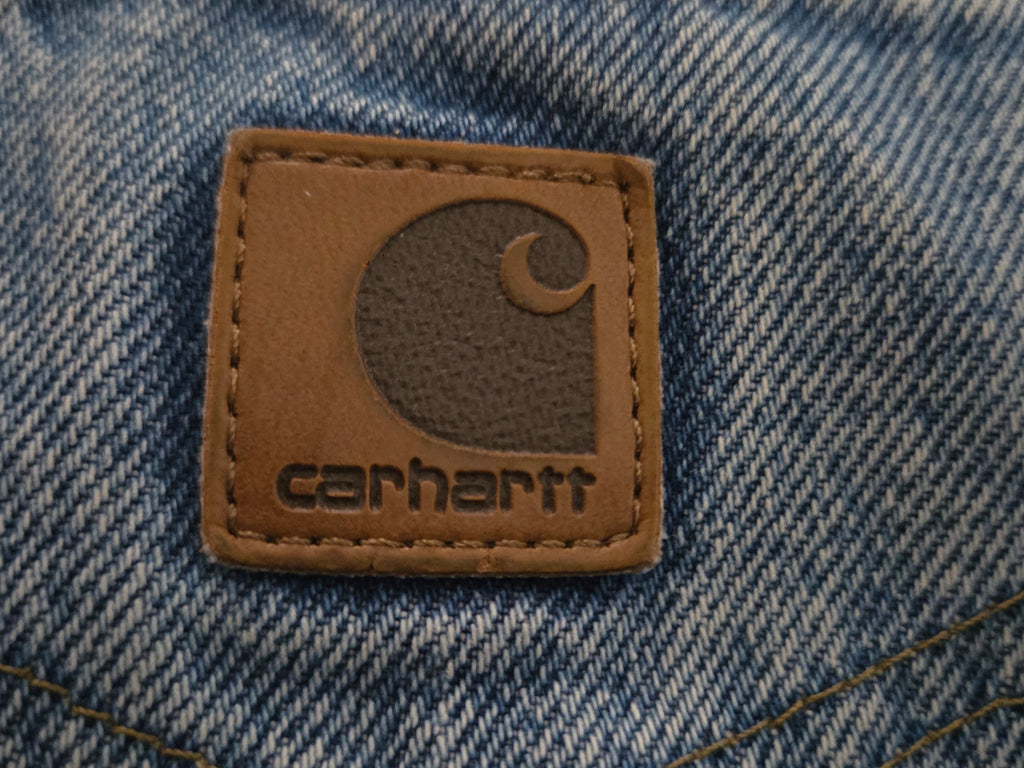 Carhartt Fleece-Lined Blue Denim Jeans — 38x30
