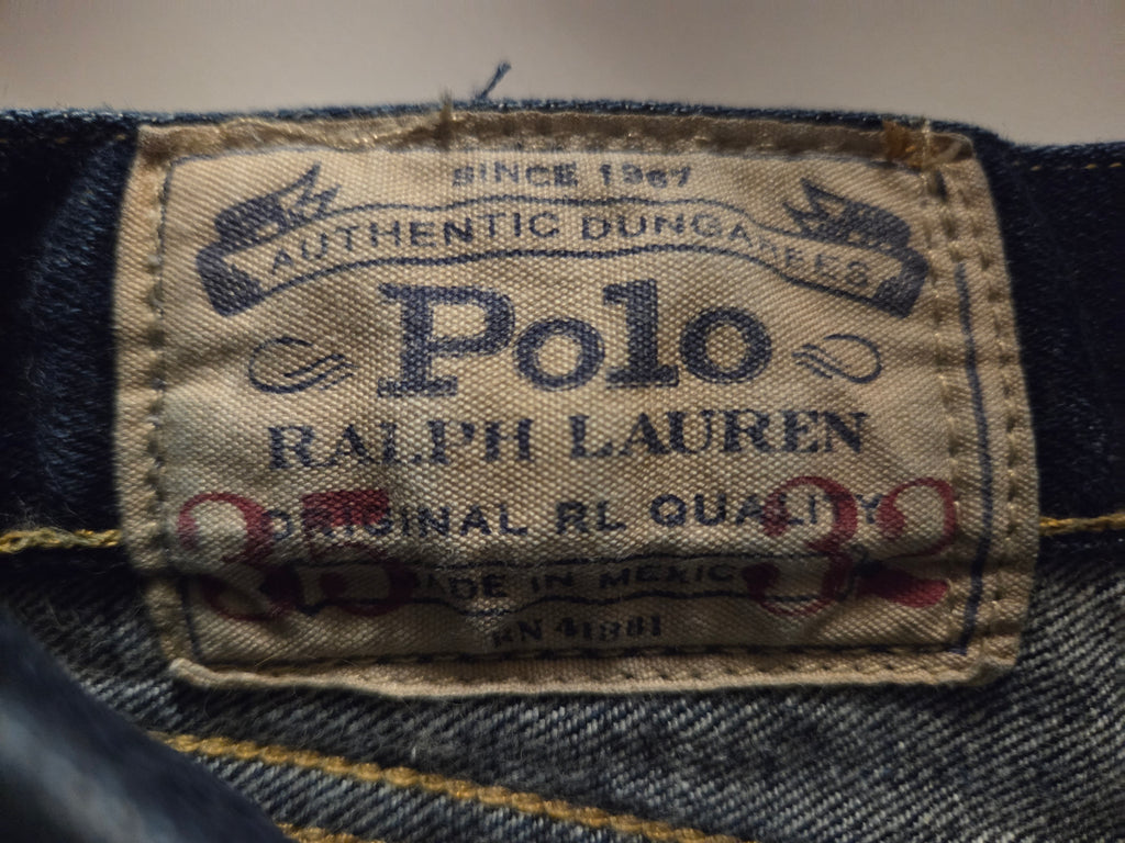 Polo Ralph Lauren Men's Blue Denim Jeans – Size 35x32 Red Line Casual