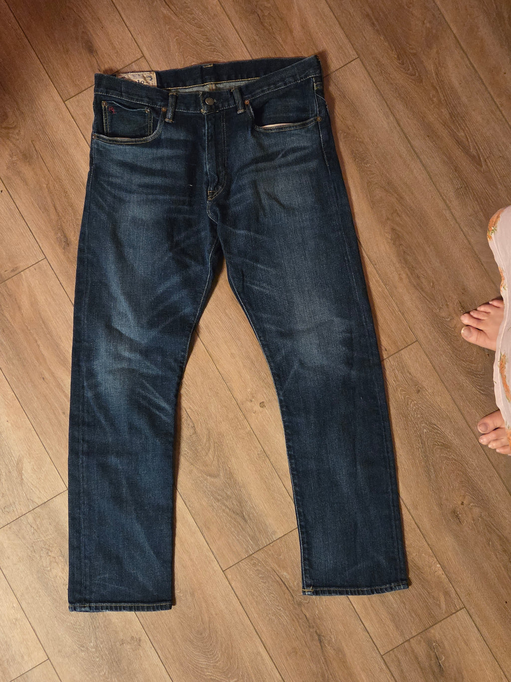 Polo Ralph Lauren Men's Blue Denim Jeans – Size 35x32 Red Line Casual
