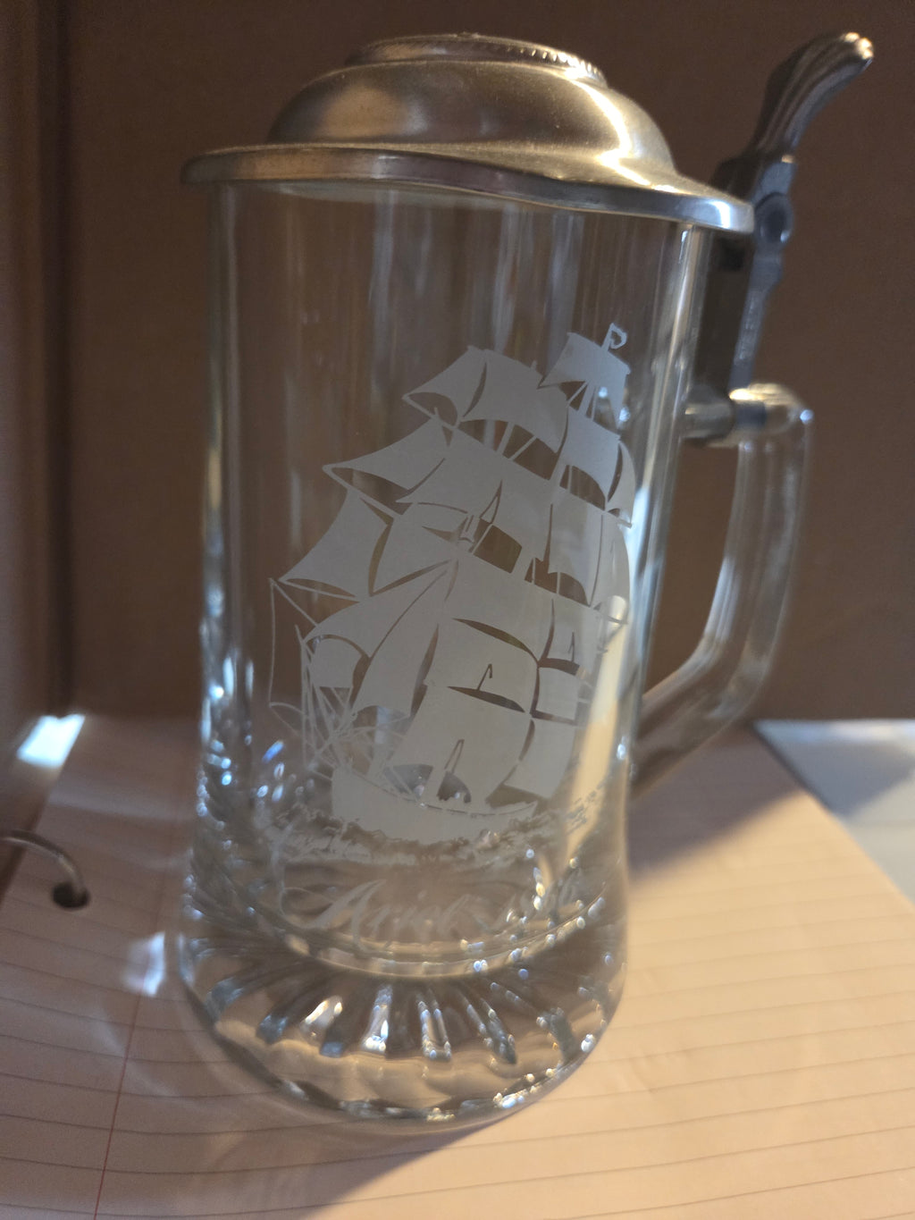 Vintage Old Spice Sailing Ship Beer Stein Set – Ariel 1866 & Columbia 1901 | Pewter Lids | Preowned