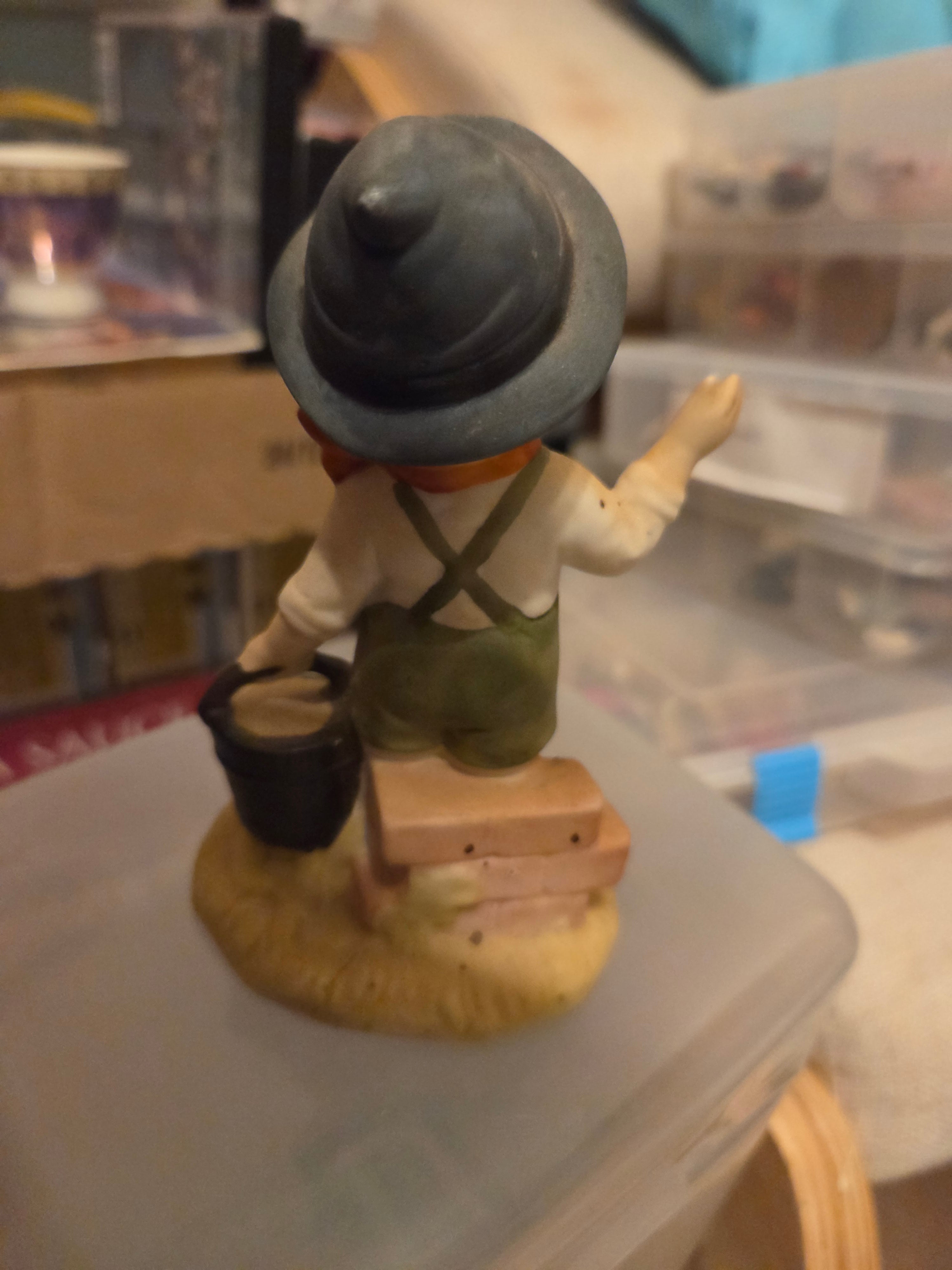 Vintage Napcoware-Style Boy with Bucket Ceramic Figurine — Made in Japan