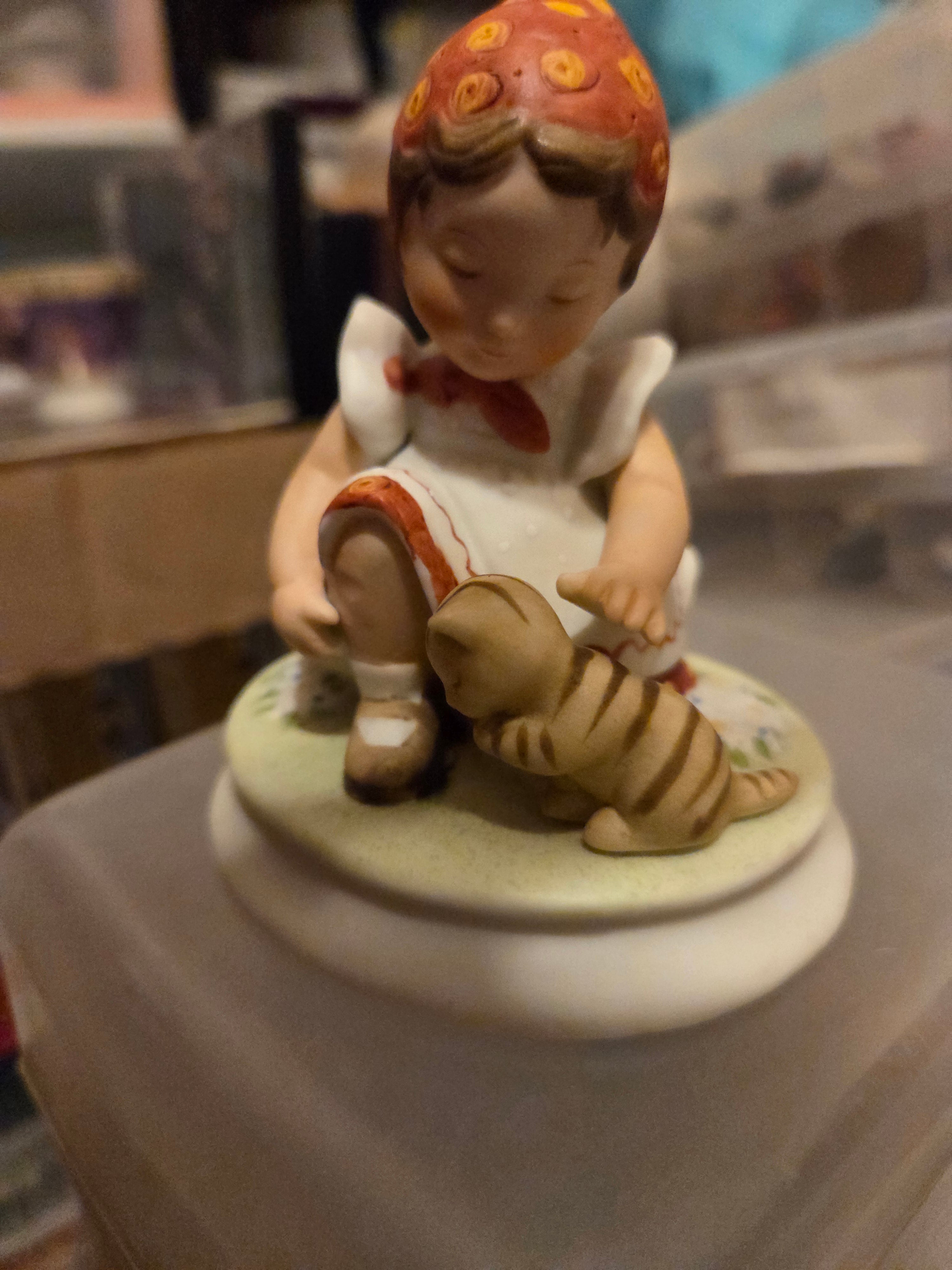 Vintage Special Moments "Gretchen" Girl Cat Figurine — Series 1 Designers' Collection 1979