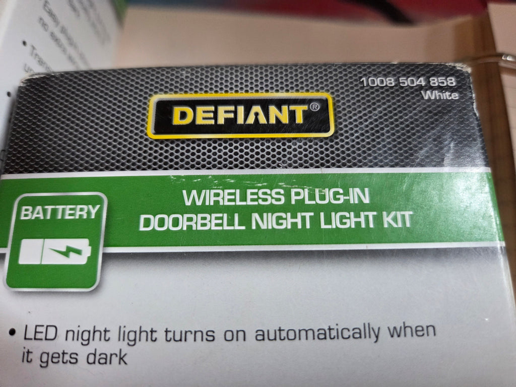 Defiant Wireless Doorbell Kit with Plug-In Chime & LED Night Light