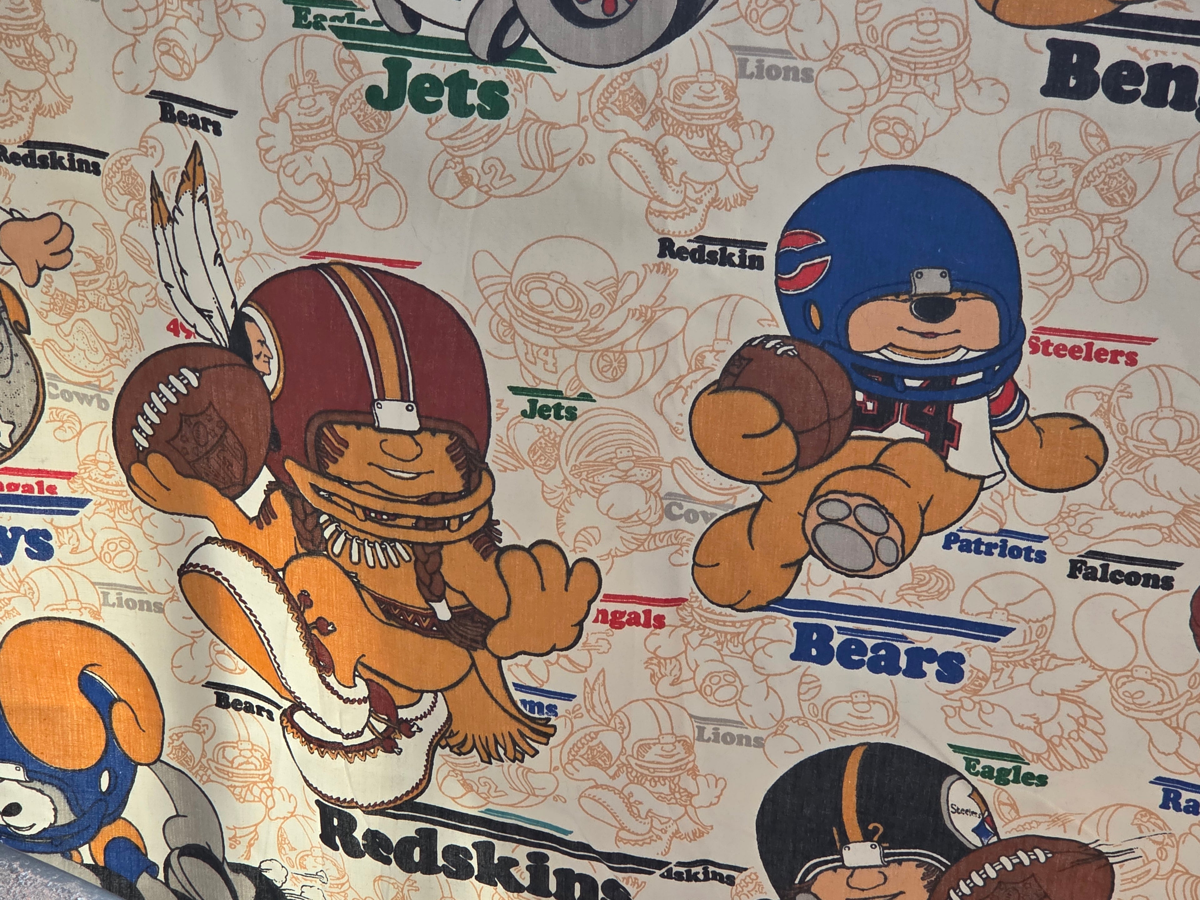 Sears Roebuck Perma Prest Football Drapery Panels 23x83 — Set of 2 (Preowned)