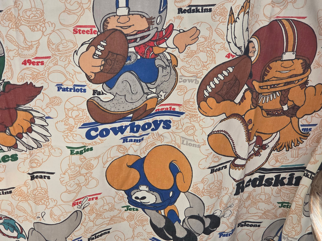 Sears Roebuck Perma Prest Football Drapery Panels 23x83 — Set of 2 (Preowned)