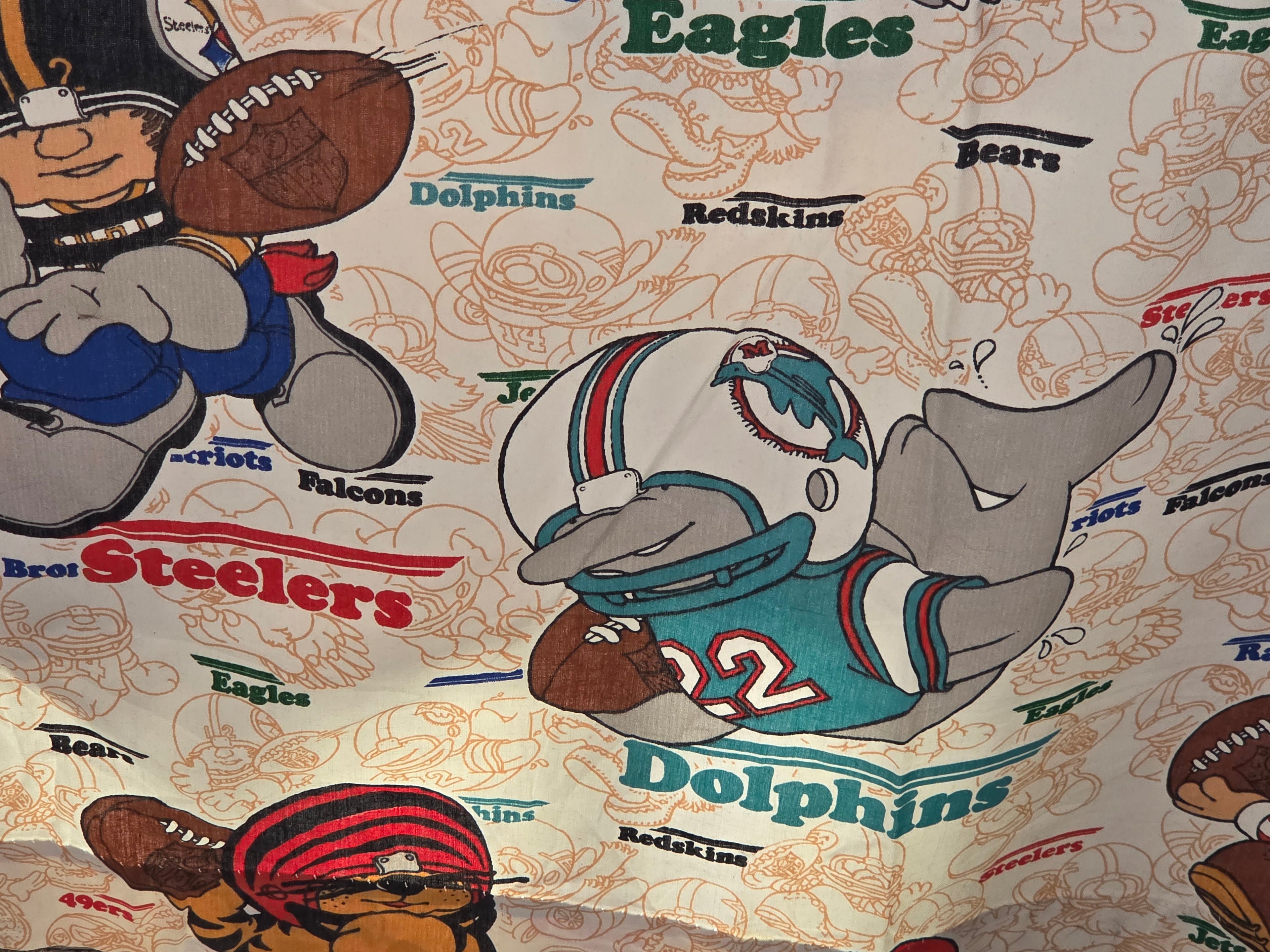 Sears Roebuck Perma Prest Football Drapery Panels 23x83 — Set of 2 (Preowned)