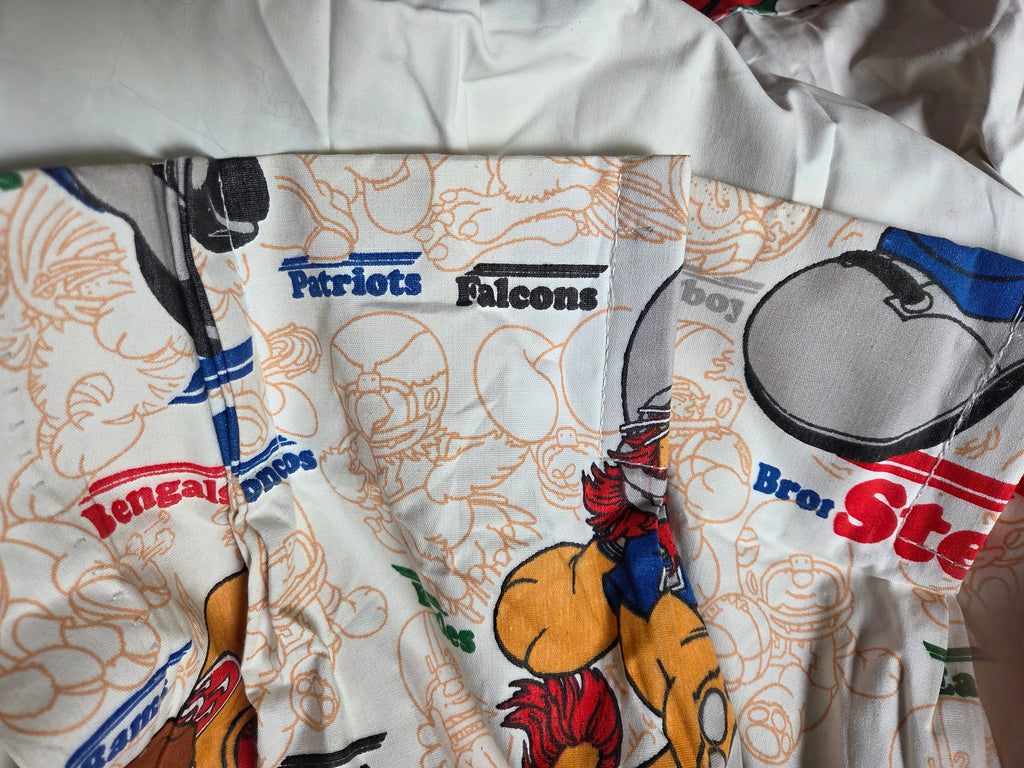 Sears Roebuck Perma Prest Football Drapery Panels 23x83 — Set of 2 (Preowned)