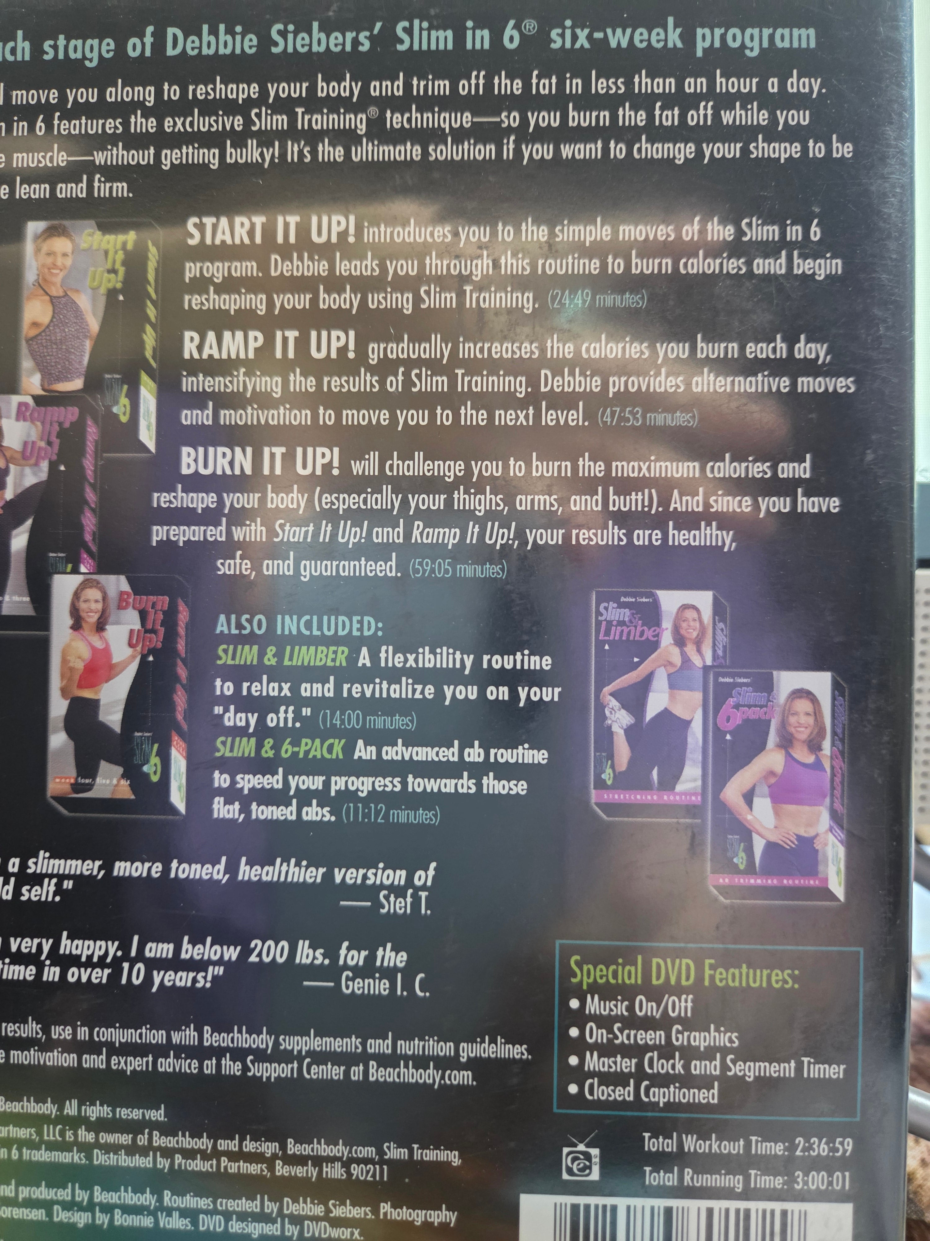 Debbie Siebers Slim in 6 Six Week Program 2 Disc DVD Workout