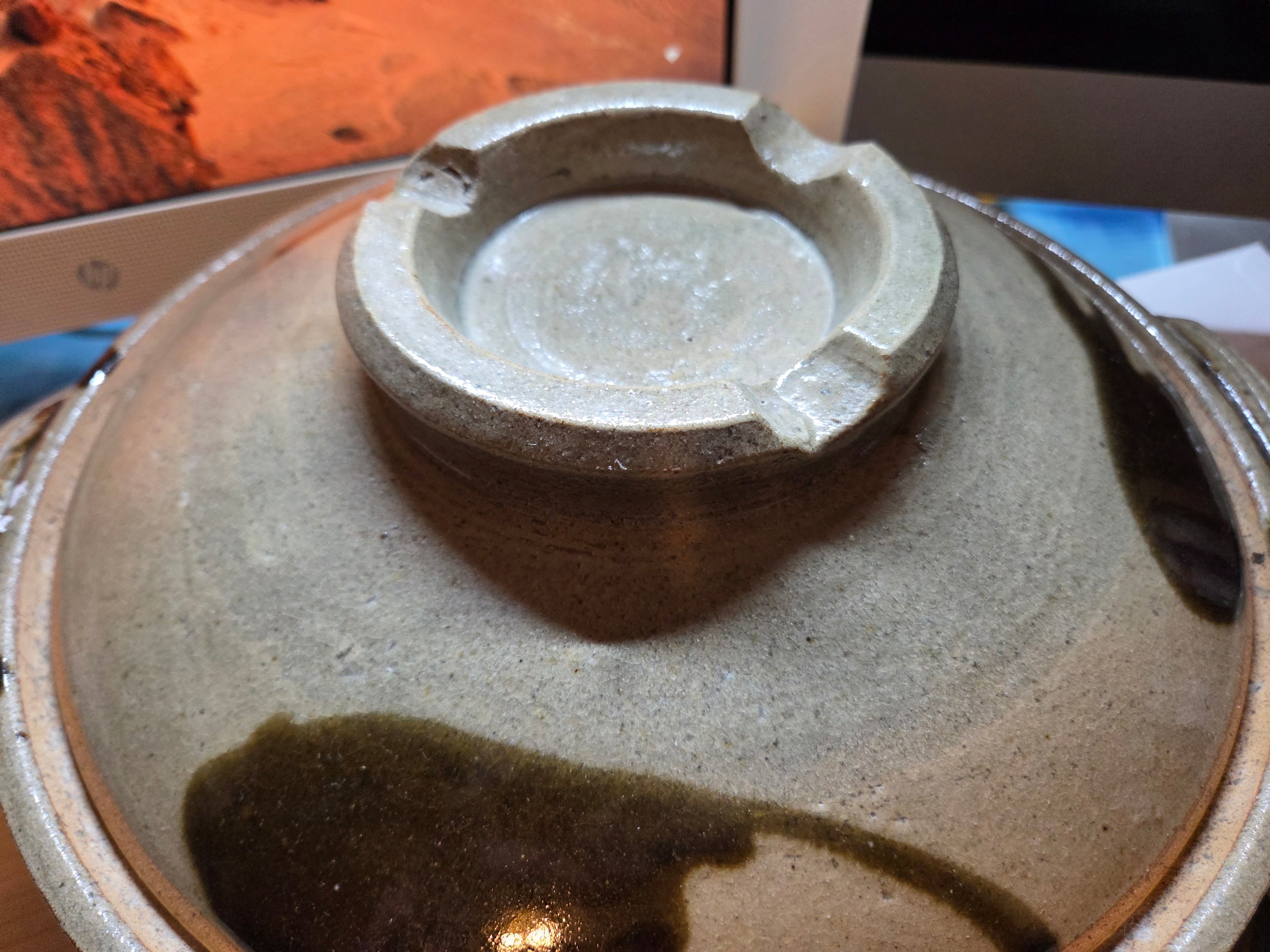 Vintage Mid-Century Donabe Japanese Casserole Pot — Studio Pottery, Hamada Era