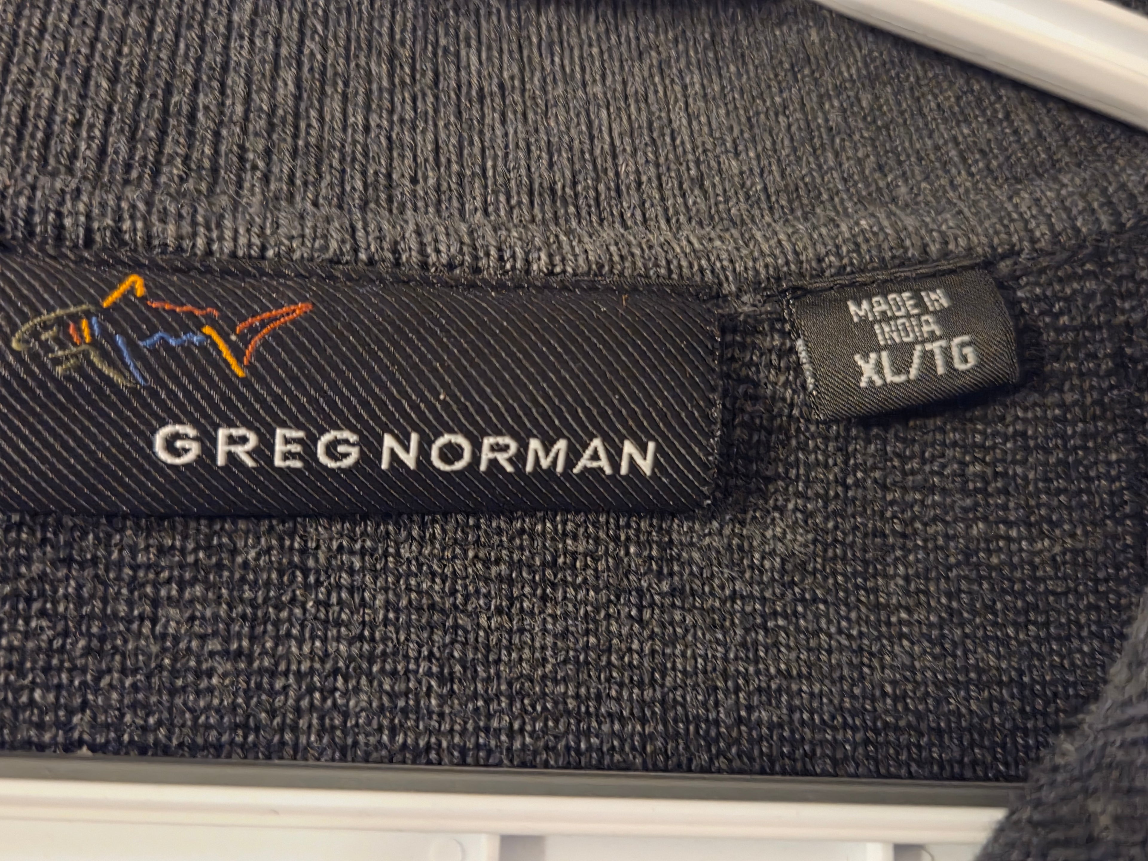 Greg Norman Charcoal Gray Windowpane Check Sweater (Men's XL) Preowned