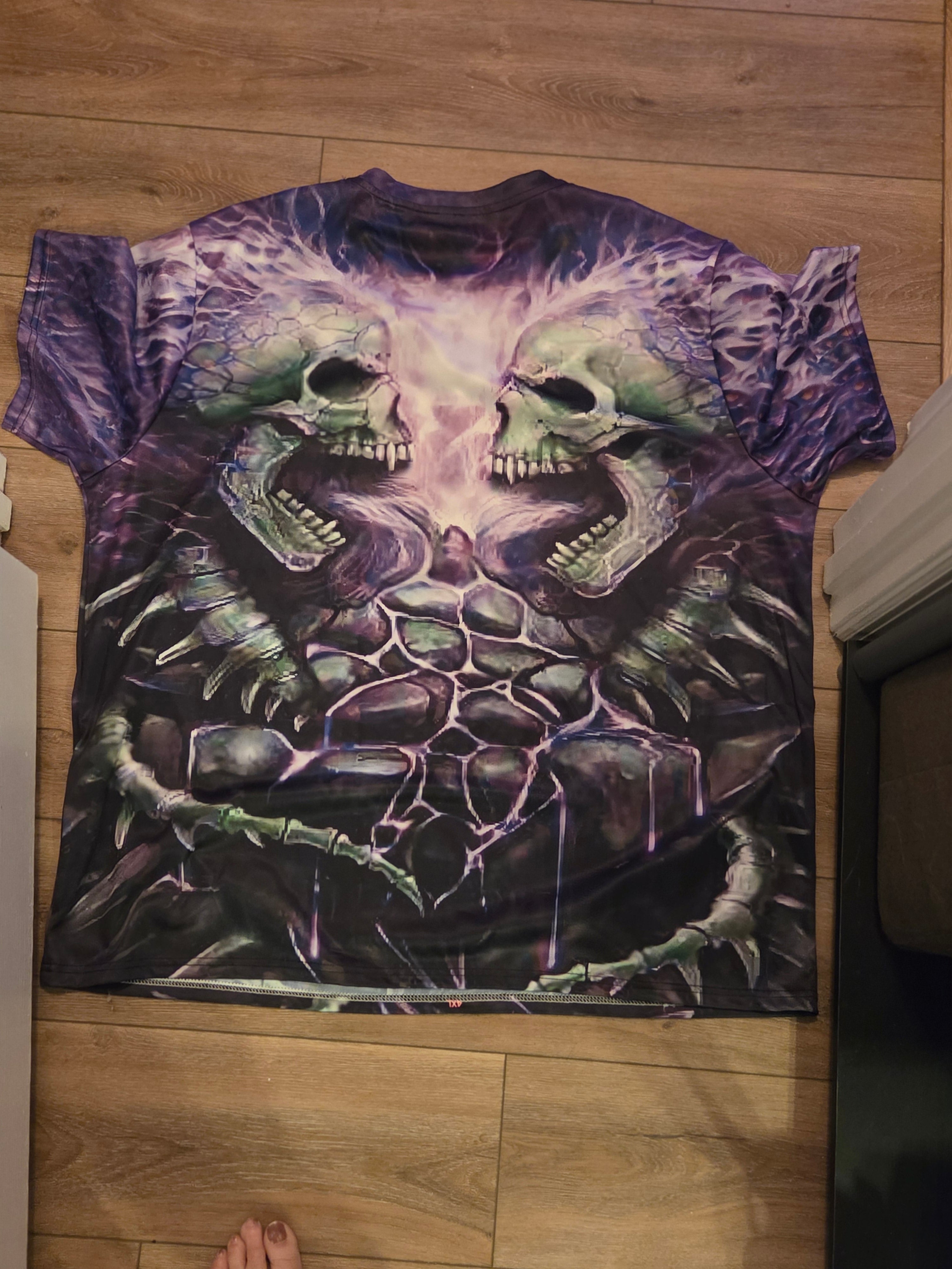 Men's Horror Skull Print T-Shirt — 3D Graphic Oversized Vintage Streetwear
