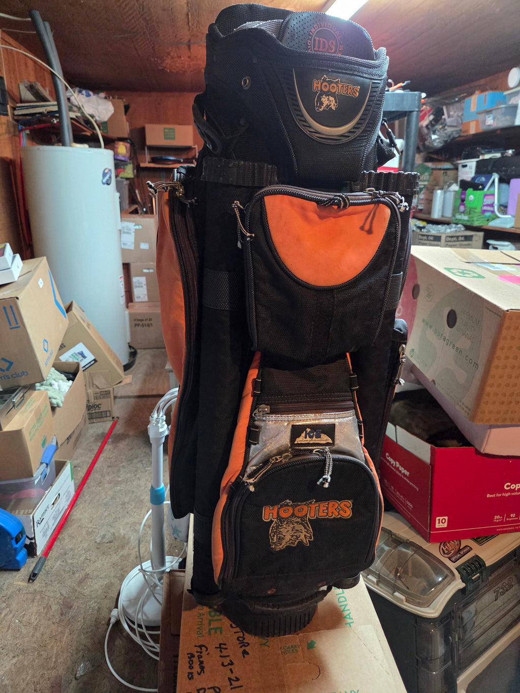 Datrek Hooters IDS Golf Cart Bag – 14-Way Divider | Black & Orange | Preowned