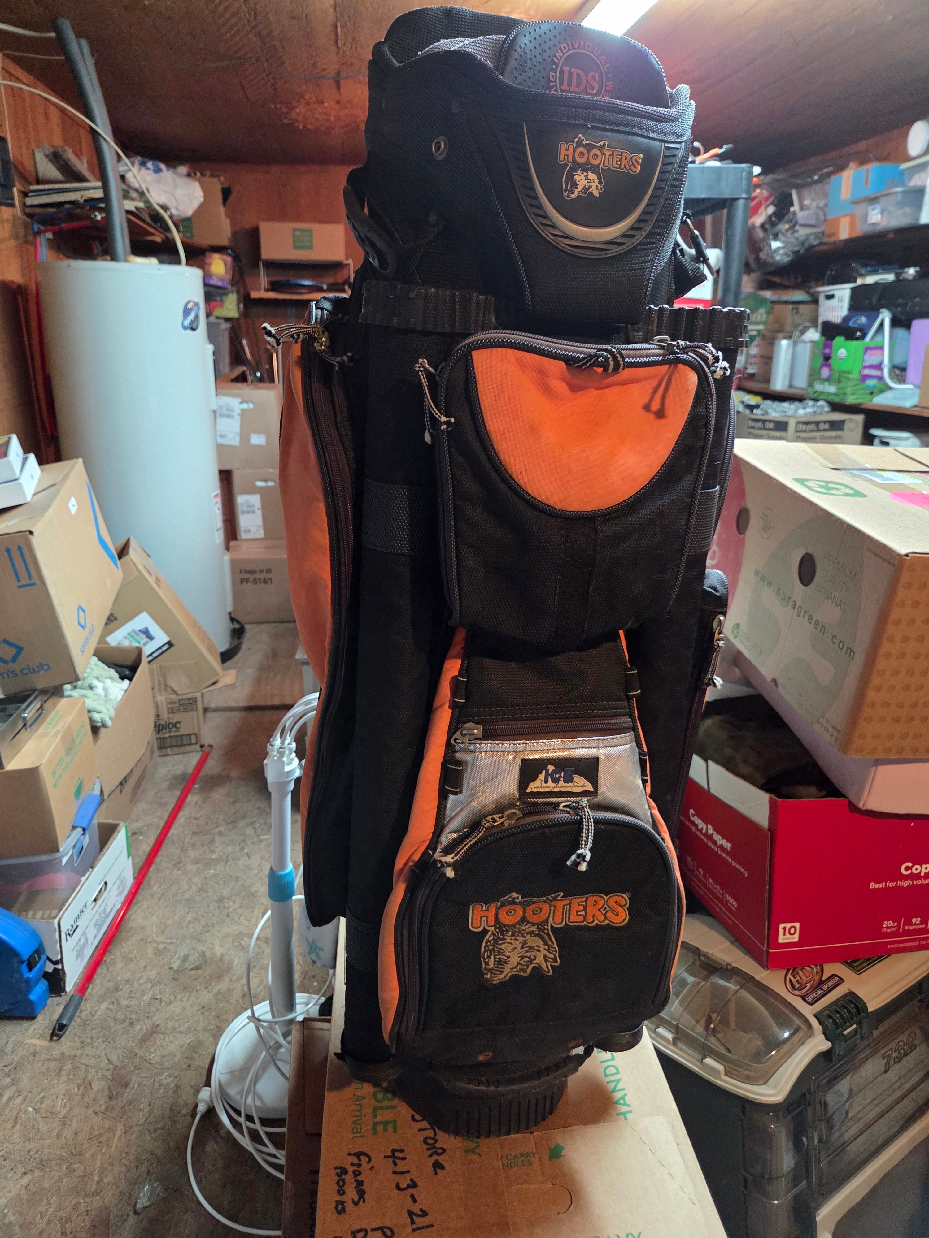 Datrek Hooters IDS Golf Cart Bag – 14-Way Divider | Black & Orange | Preowned
