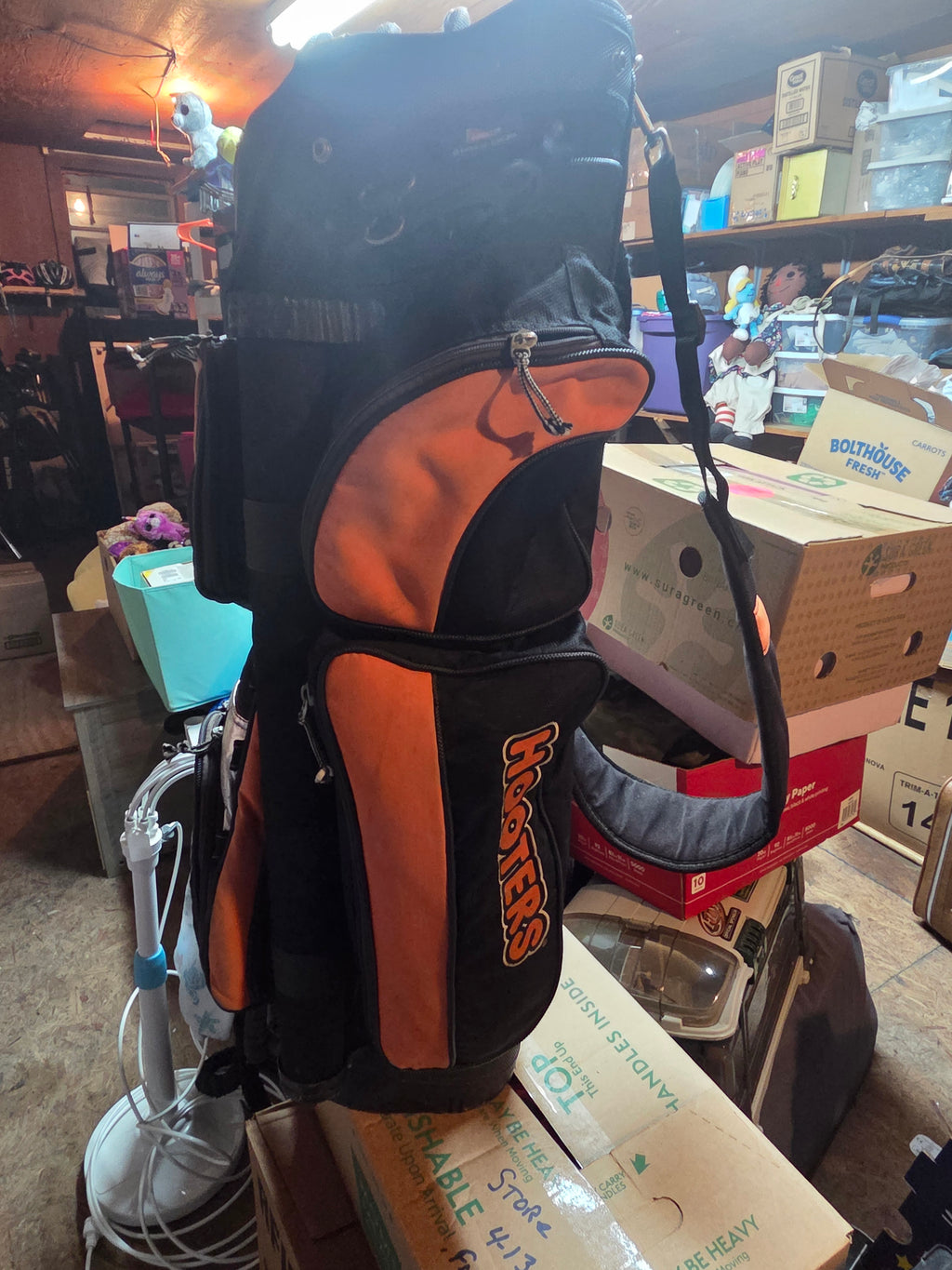 Datrek Hooters IDS Golf Cart Bag – 14-Way Divider | Black & Orange | Preowned