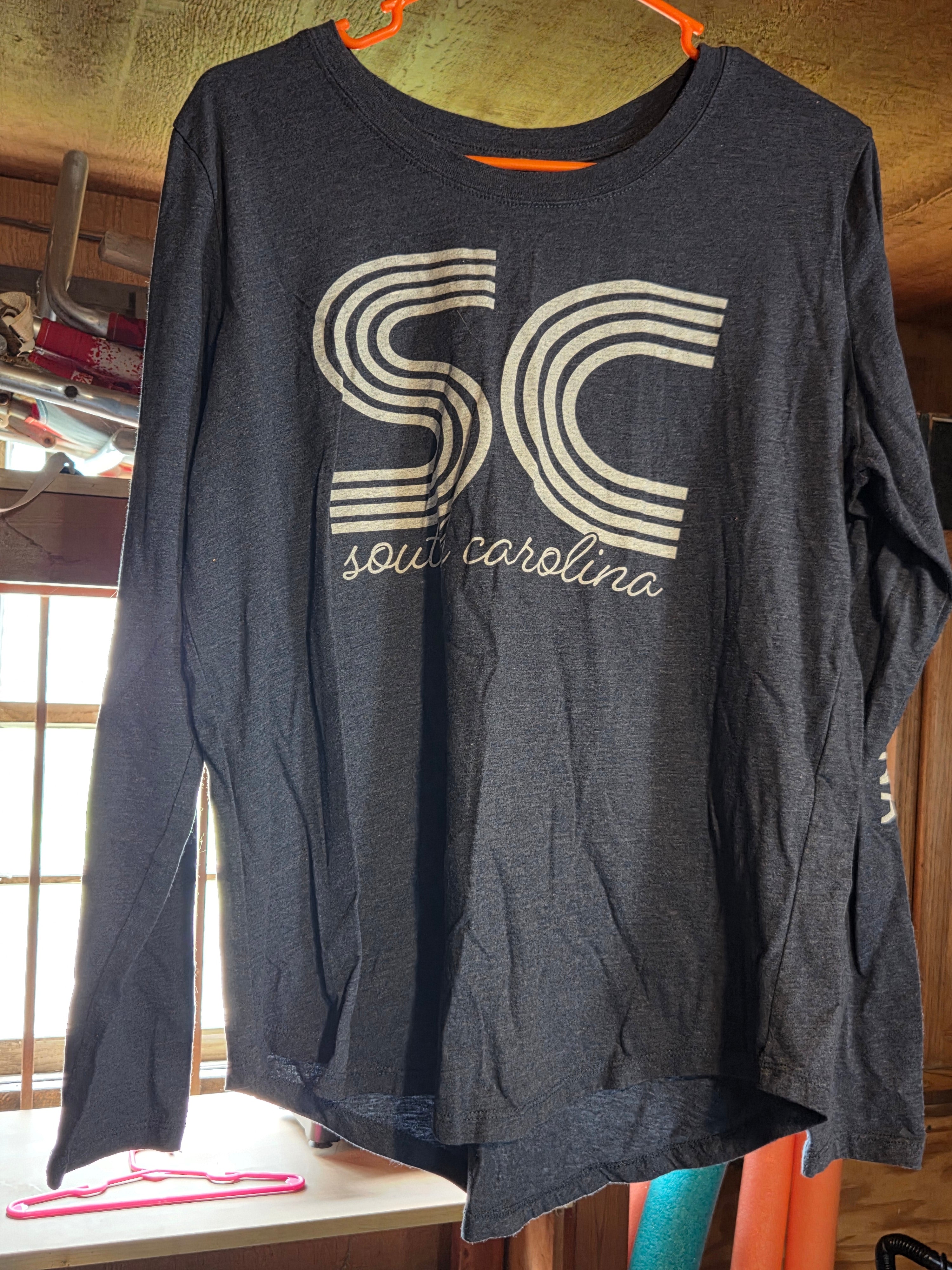 South Carolina Retro Striped "SC" Graphic Long Sleeve T-Shirt — XL (16-18)