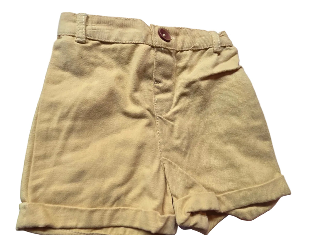 Vintage Tahari Yellow High-Waisted Cuffed Shorts