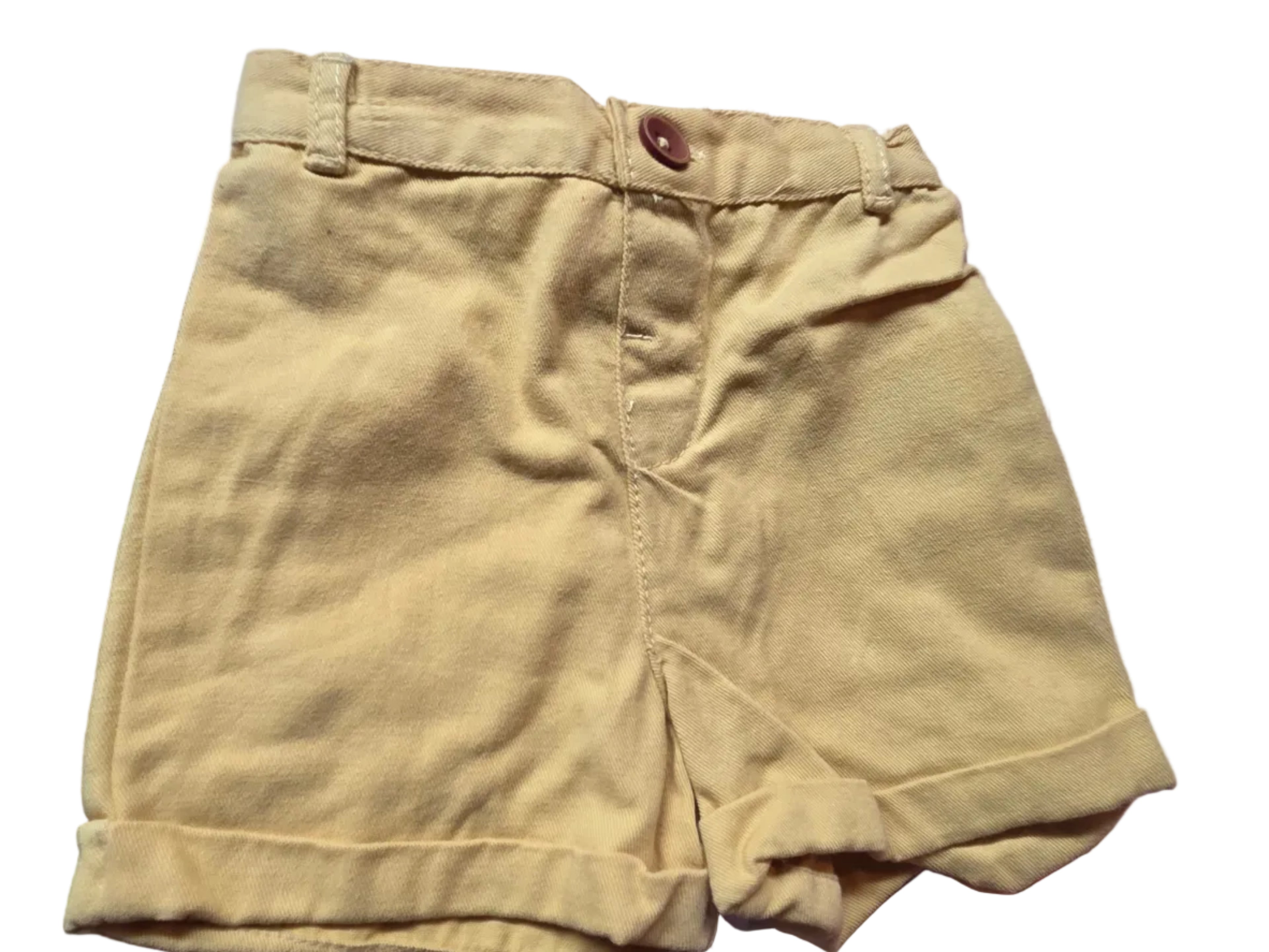 Vintage Tahari Yellow High-Waisted Cuffed Shorts