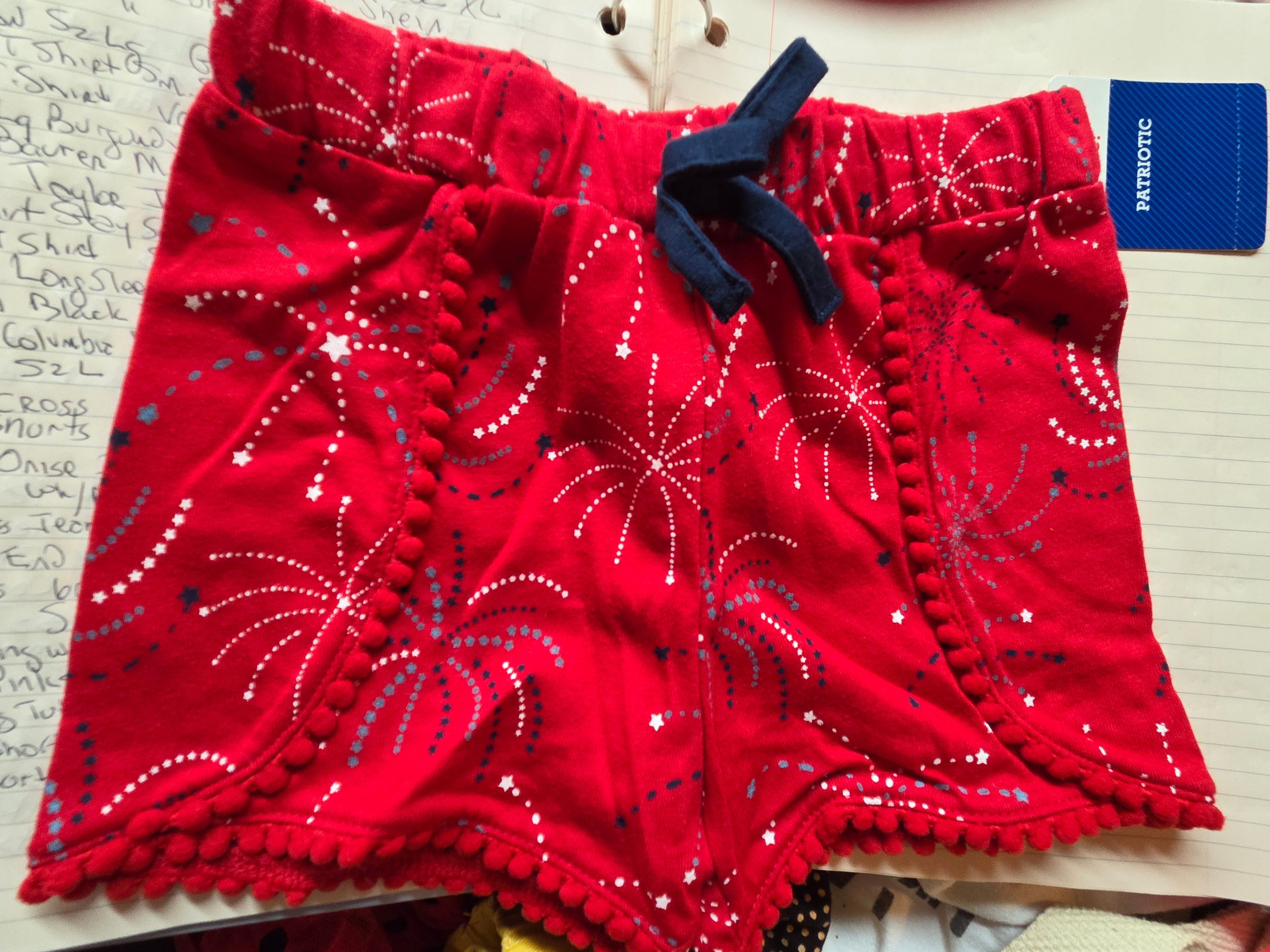 Way to Celebrate Patriotic Shorts – Red with Firework Print