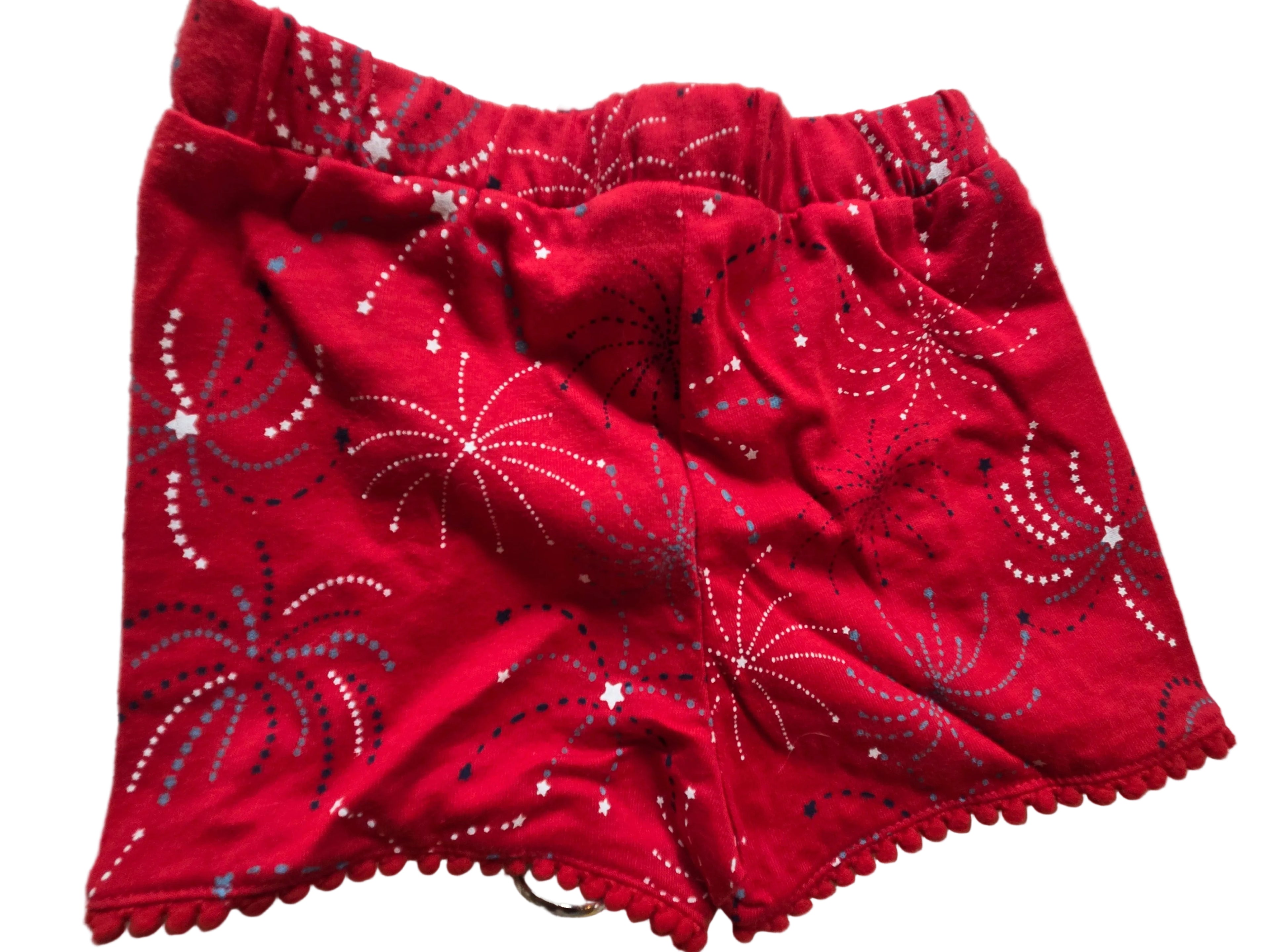 Way to Celebrate Patriotic Shorts – Red with Firework Print