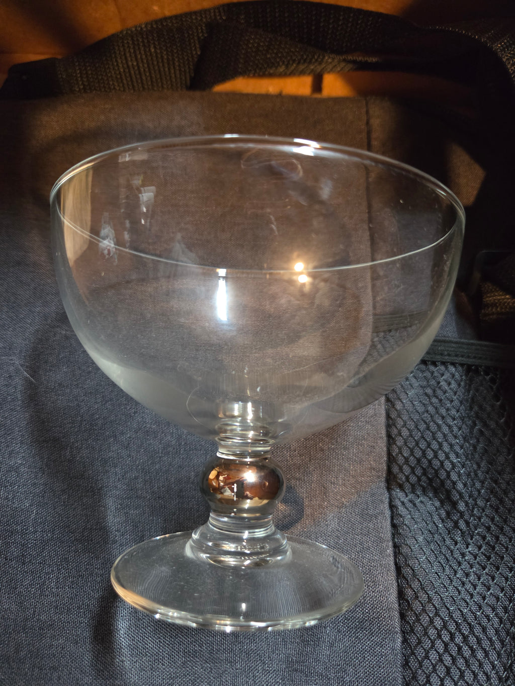 Vintage Luminarc Wine Goblets Coupes Silver Stem Ball 10oz — Set of 2