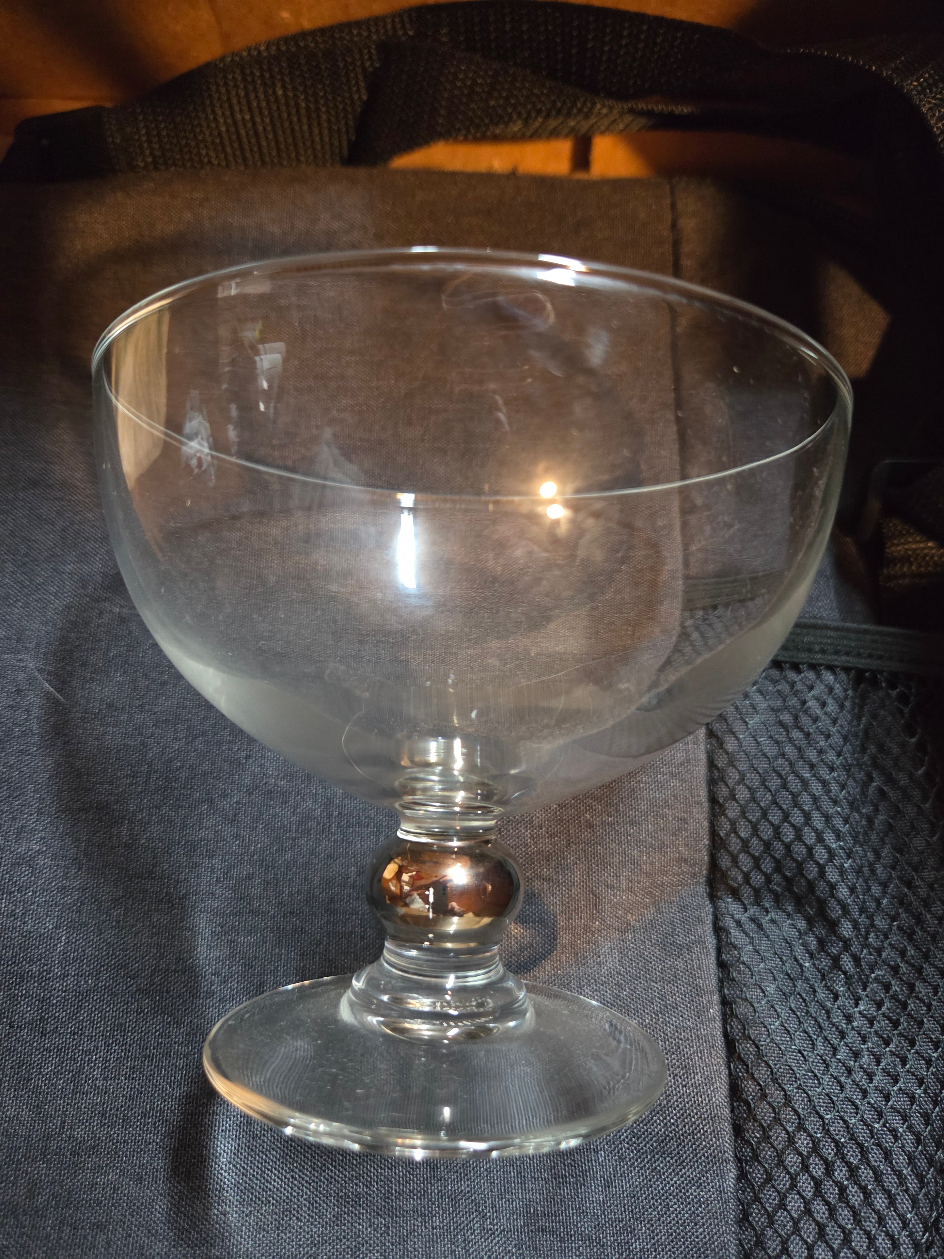 Vintage Luminarc Wine Goblets Coupes Silver Stem Ball 10oz — Set of 2