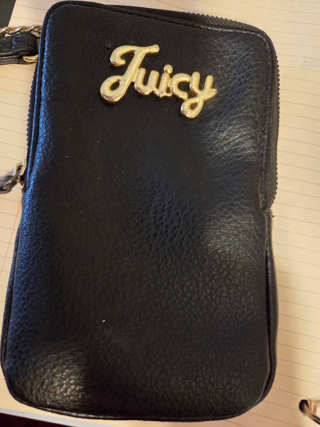 Juicy Couture Cellie Black Pebbled Faux Leather Crossbody