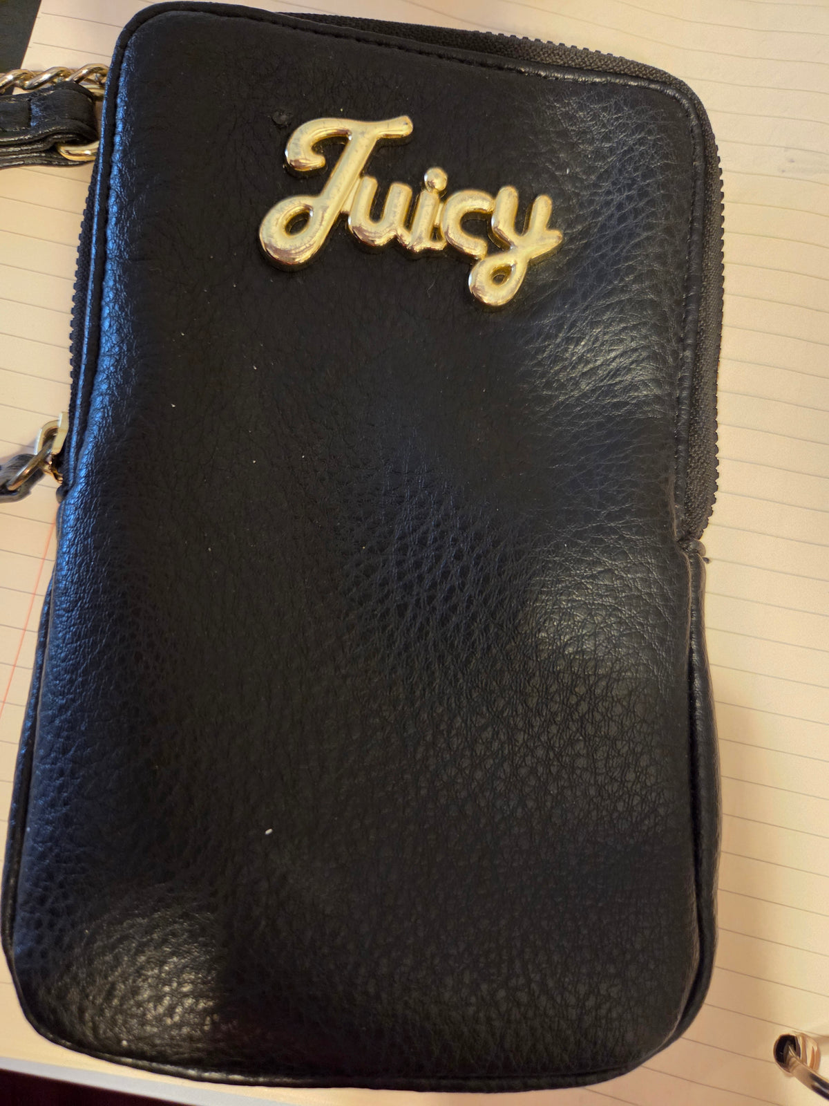 Juicy Couture Cellie Black Pebbled Faux Leather Crossbody