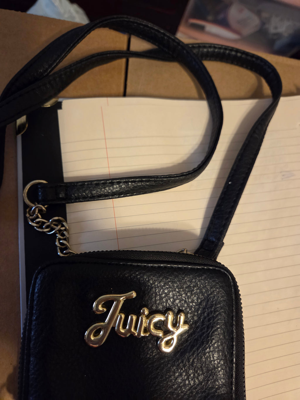 Juicy Couture Cellie Black Pebbled Faux Leather Crossbody