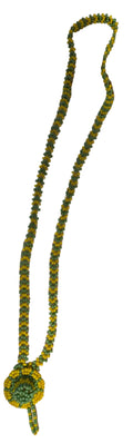 Handmade Ilde de Orula Beaded Puñito – Green & Yellow Mazo-Style