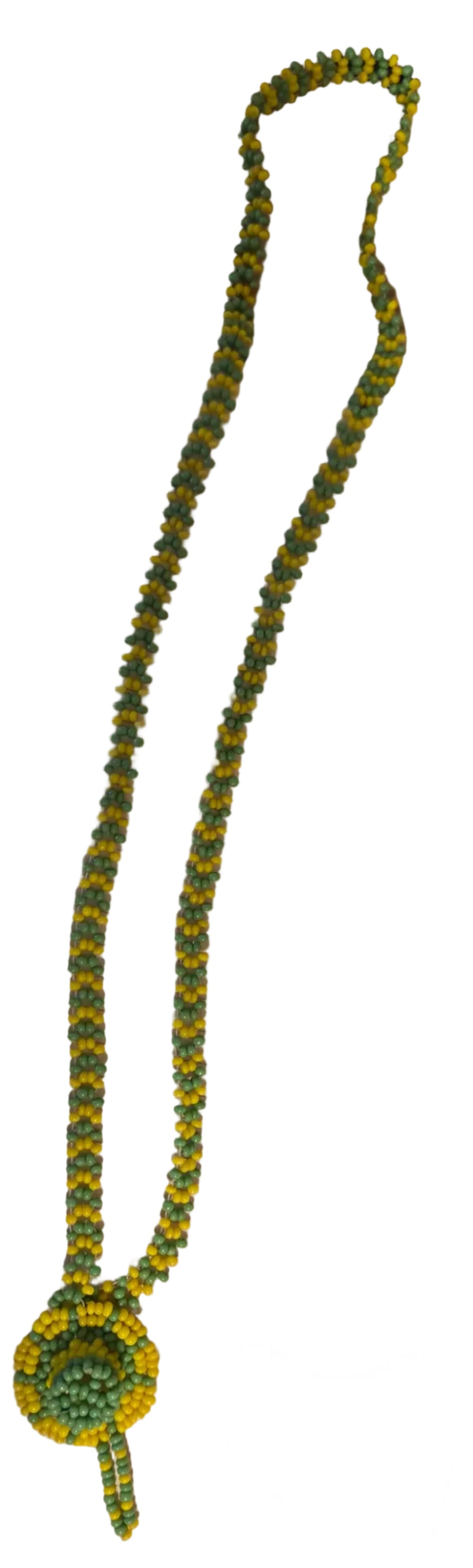 Handmade Ilde de Orula Beaded Puñito – Green & Yellow Mazo-Style