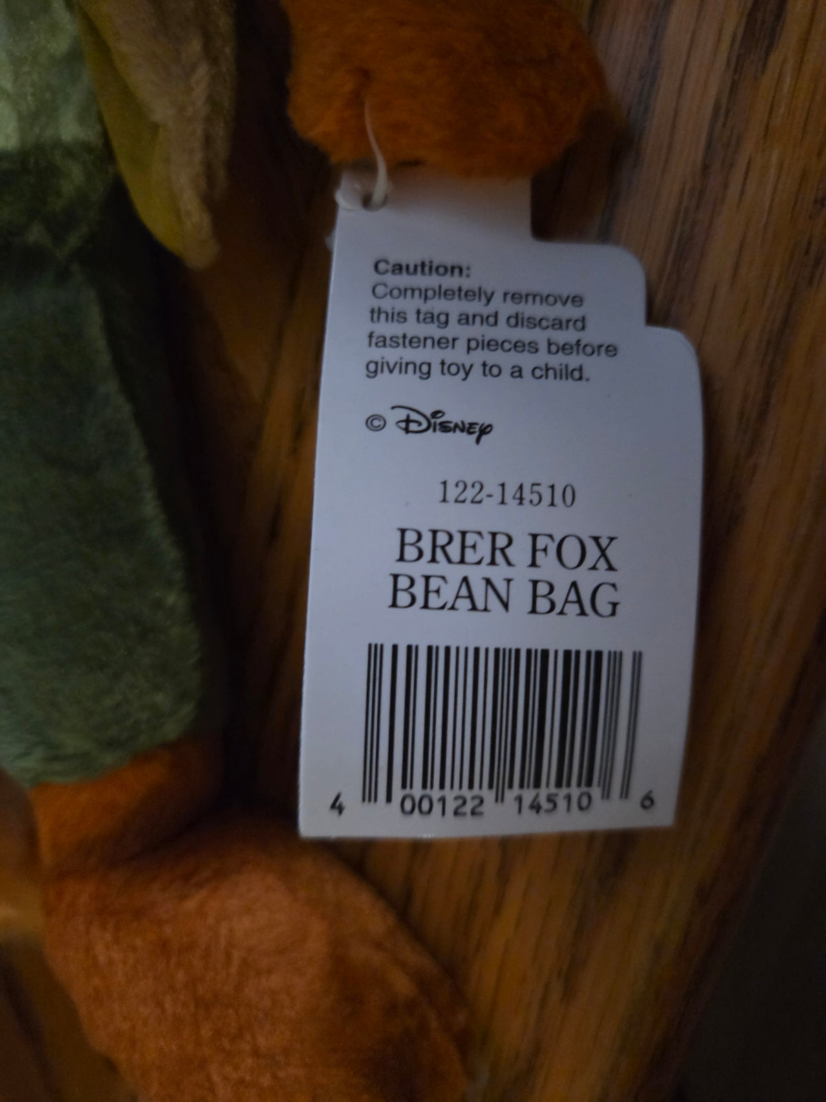 RARE Walt Disney World Brer Fox Beanie Mini Bean Bag Plush Song of the South NWT