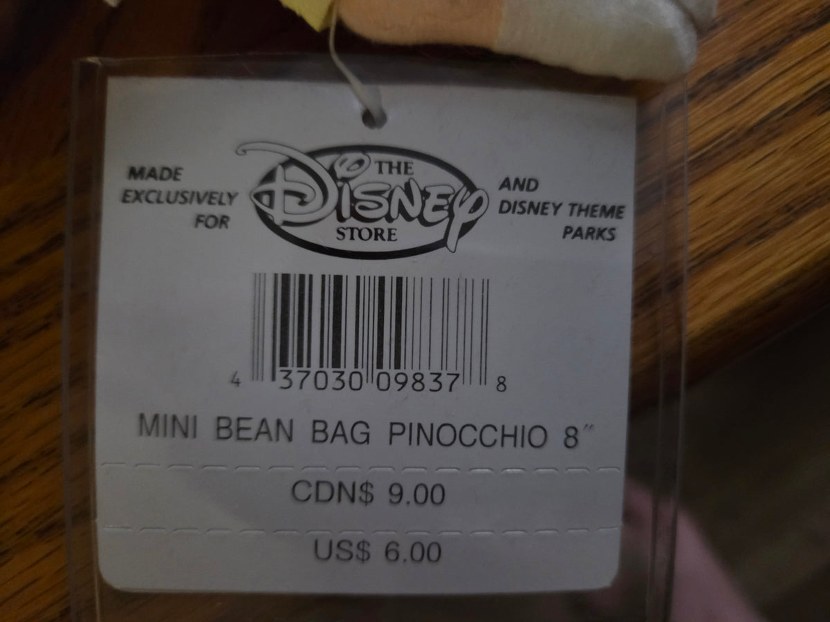 Disney Store Pinocchio 8" Plush Soft Toy — Theme Parks Exclusive NWT