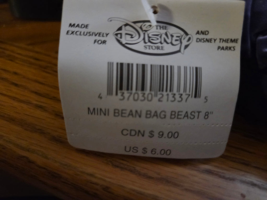 Disney Store Beauty and the Beast Bean Bag Plush Assorted Characters NWT