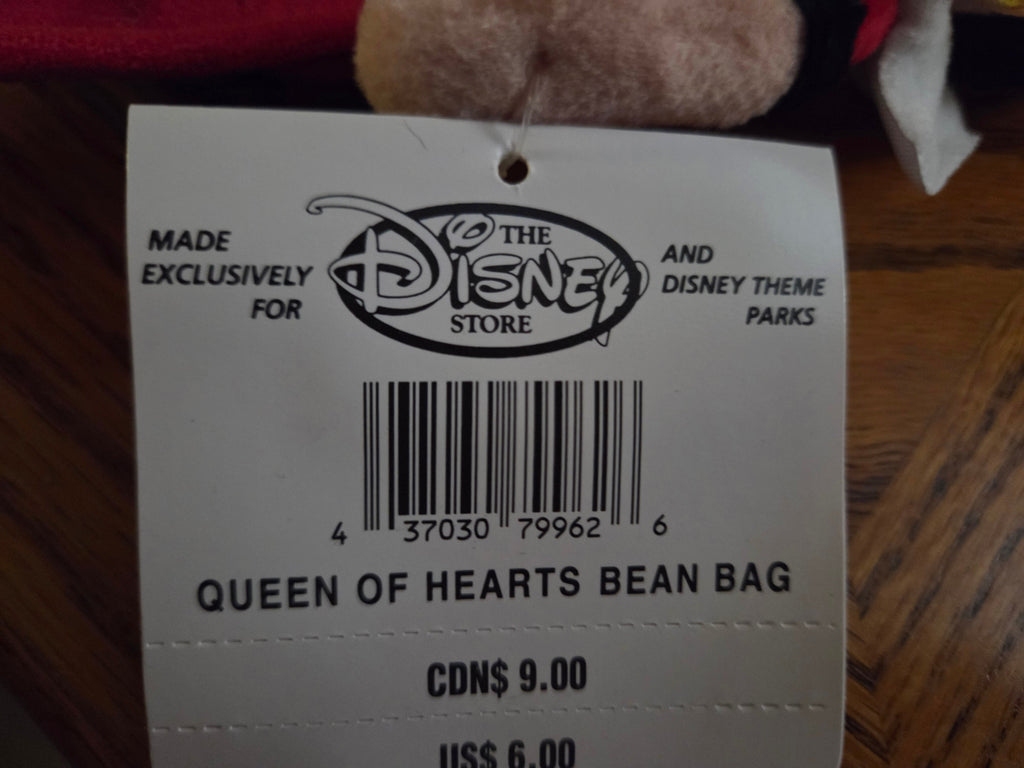 Walt Disney Queen of Hearts Bean Bag Plush Alice in Wonderland NWT
