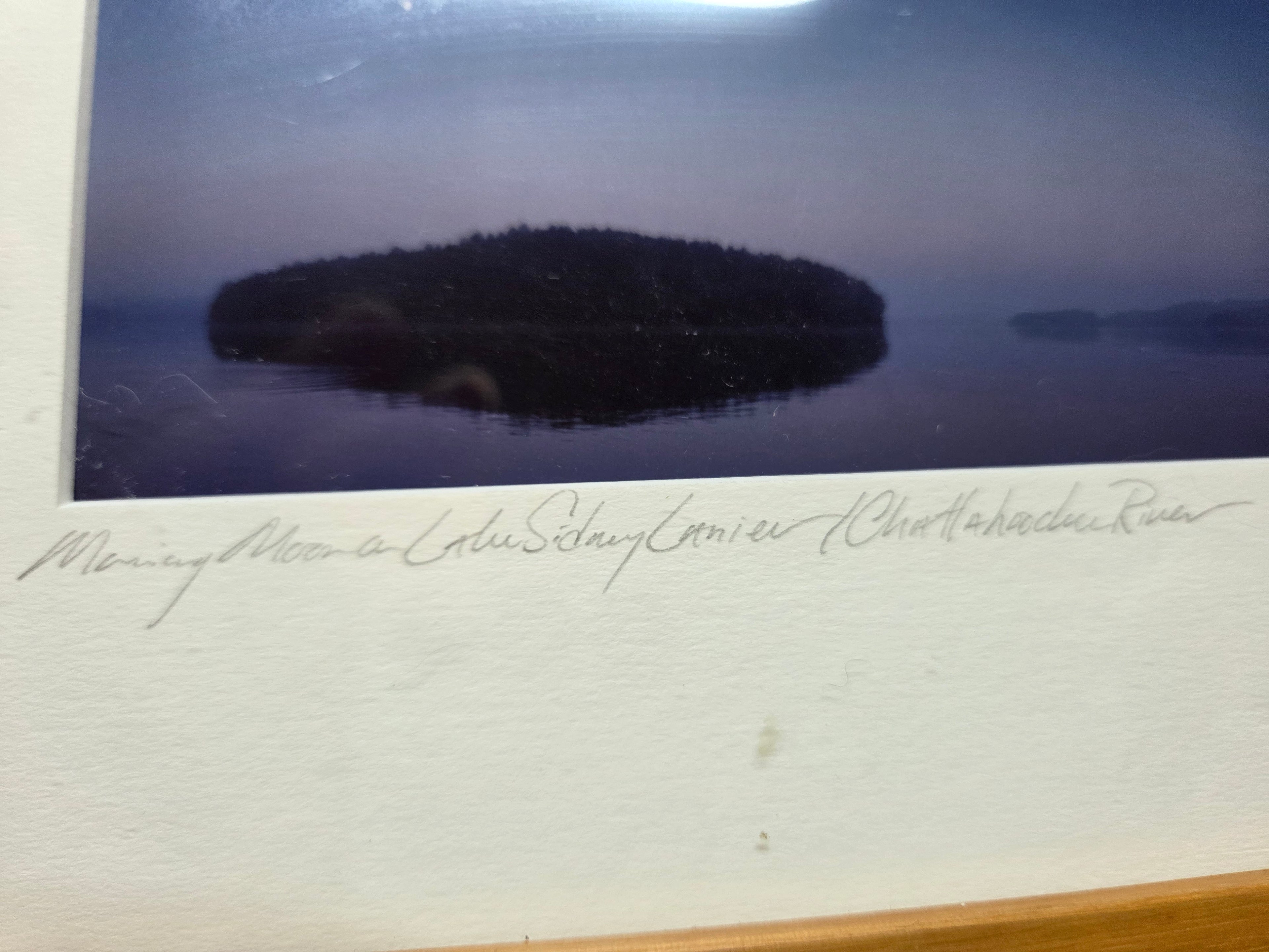Morning Moon on Lake Sidney Lanier (Chattahoochee River) — Signed Framed Print by J. Cook