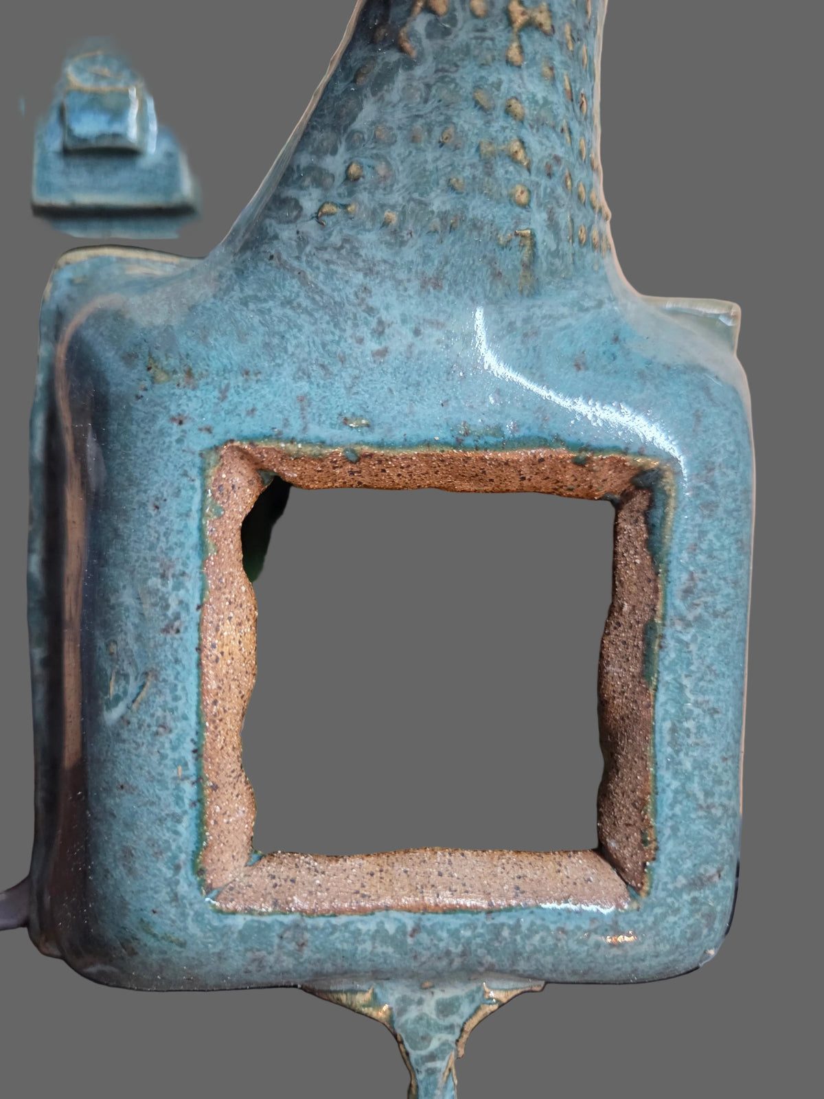 Robin's-Egg Blue Yi Hsing Style Square Pottery Teapot