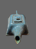 Robin's-Egg Blue Yi Hsing Style Square Pottery Teapot