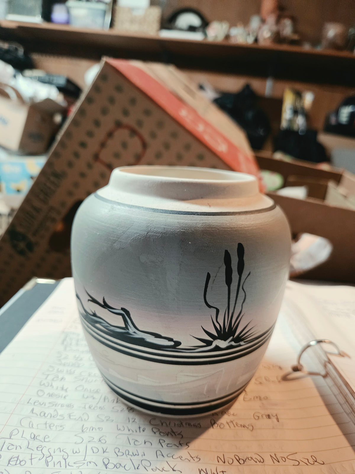 Vintage Pastel Pottery Vase Signed Lyn – Native American Navajo