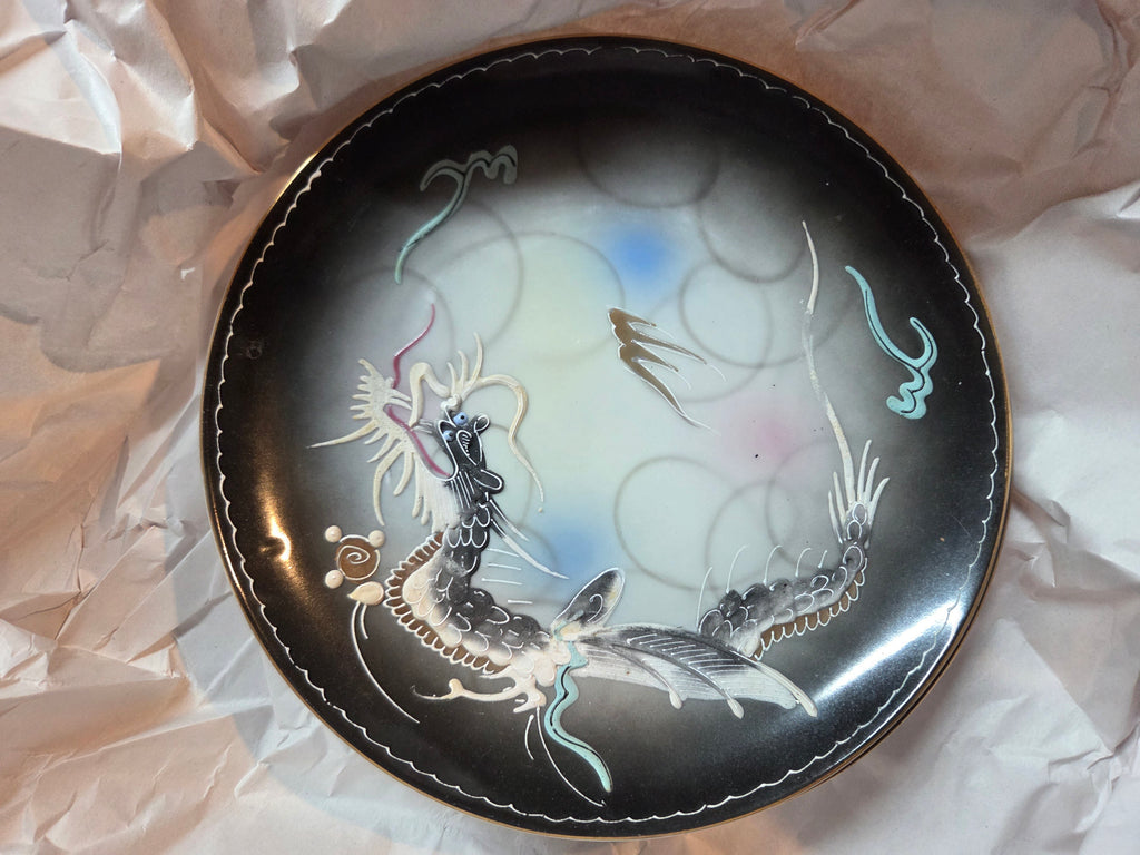 Dragonware Moriage Blue Eyed Dragon Plate 7.25" – Raised Paint