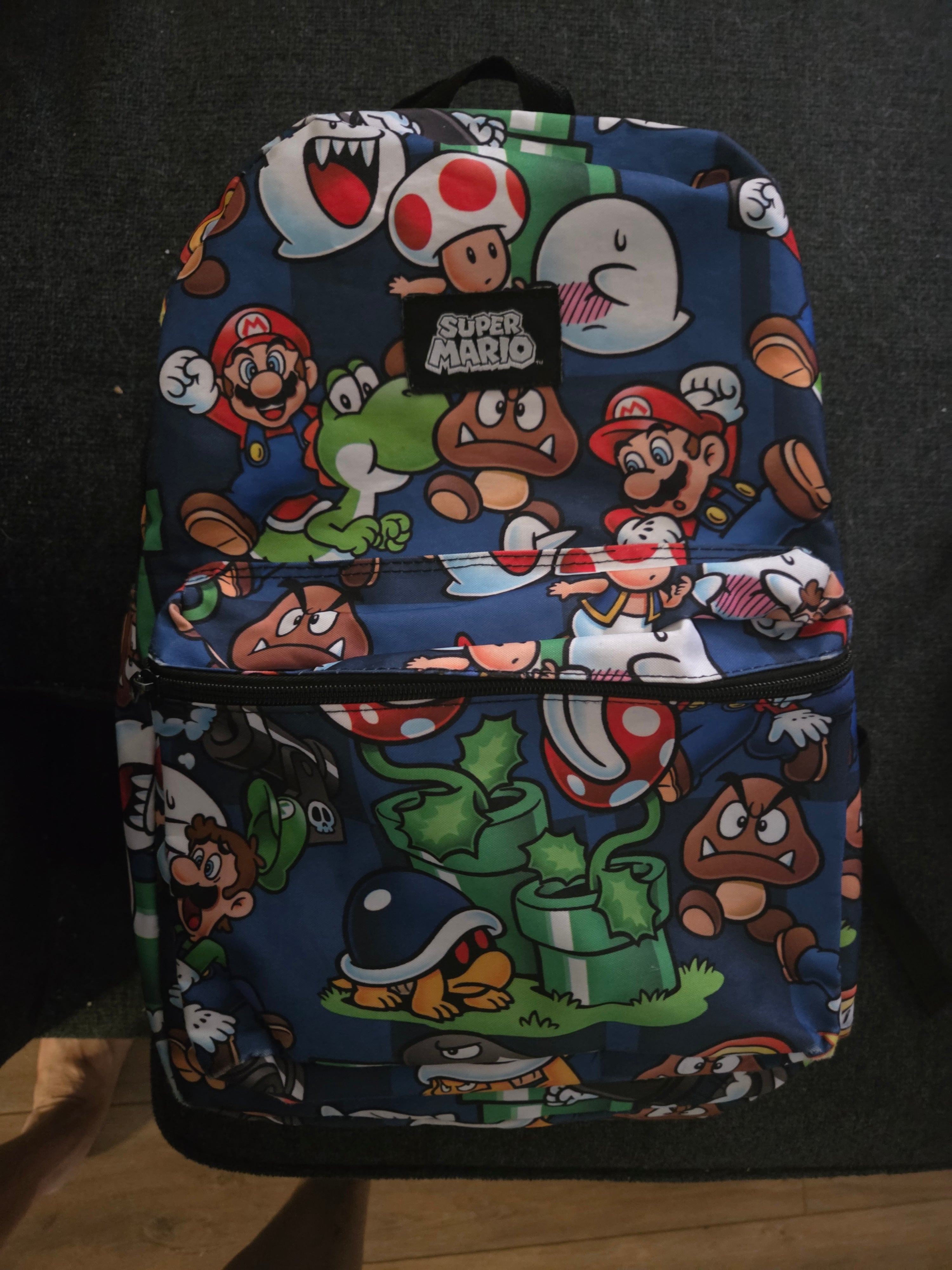Super Mario All-Over Print Backpack – Blue | Mario, Luigi, Yoshi & Goombas