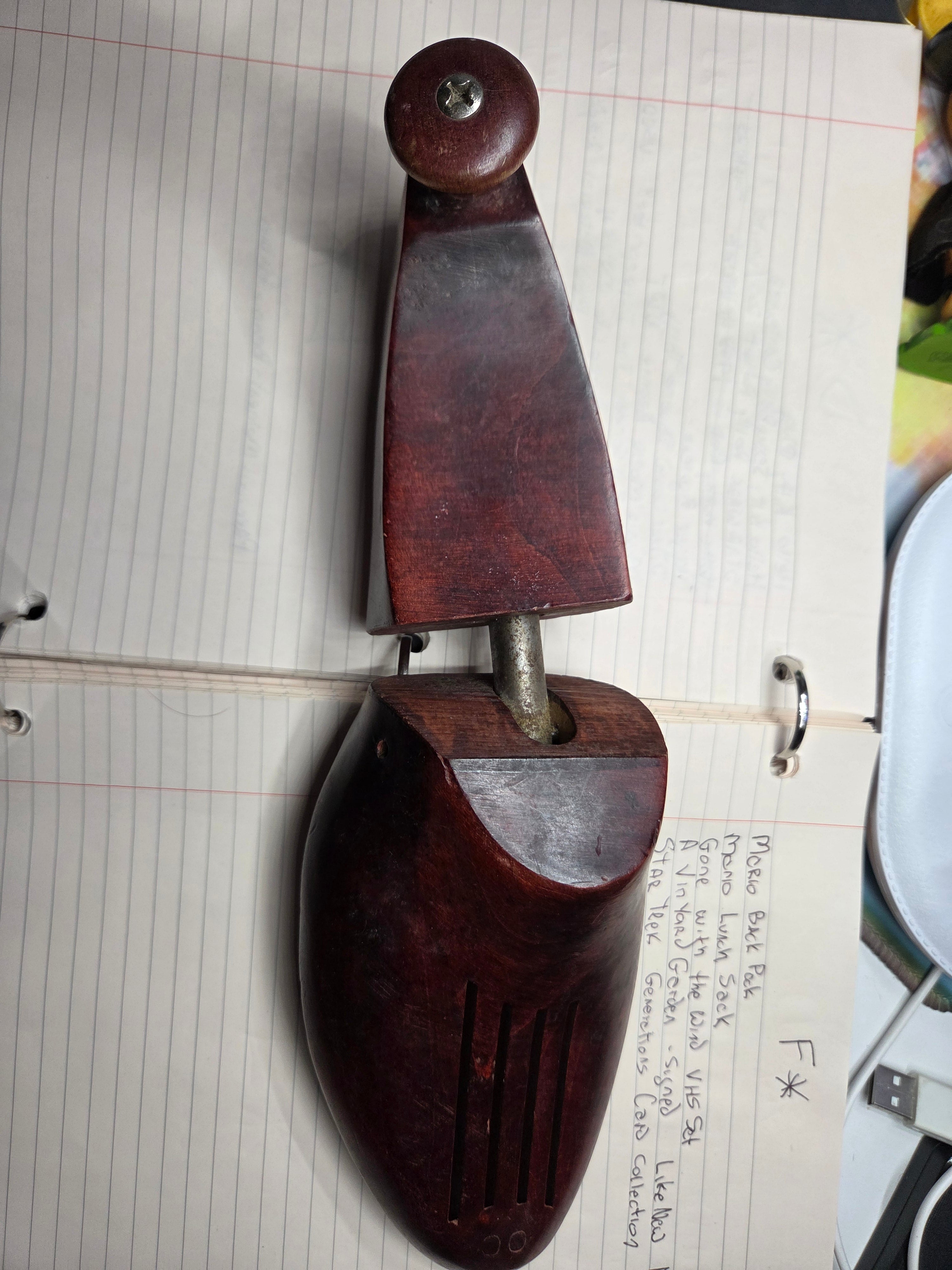 Pair Mid Century Wooden & Metal Shoe Stretchers – Size 10.5 Narrow