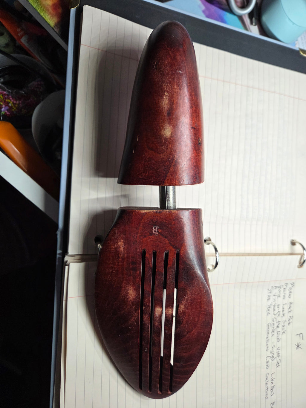 Pair Mid Century Wooden & Metal Shoe Stretchers – Size 10.5 Narrow