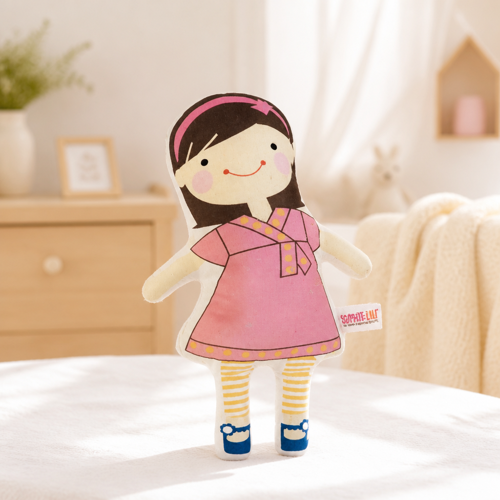 Sophie & Lili North American Bear Co. Little Girl Plush Doll 12" – Brunette Lili (Preowned)